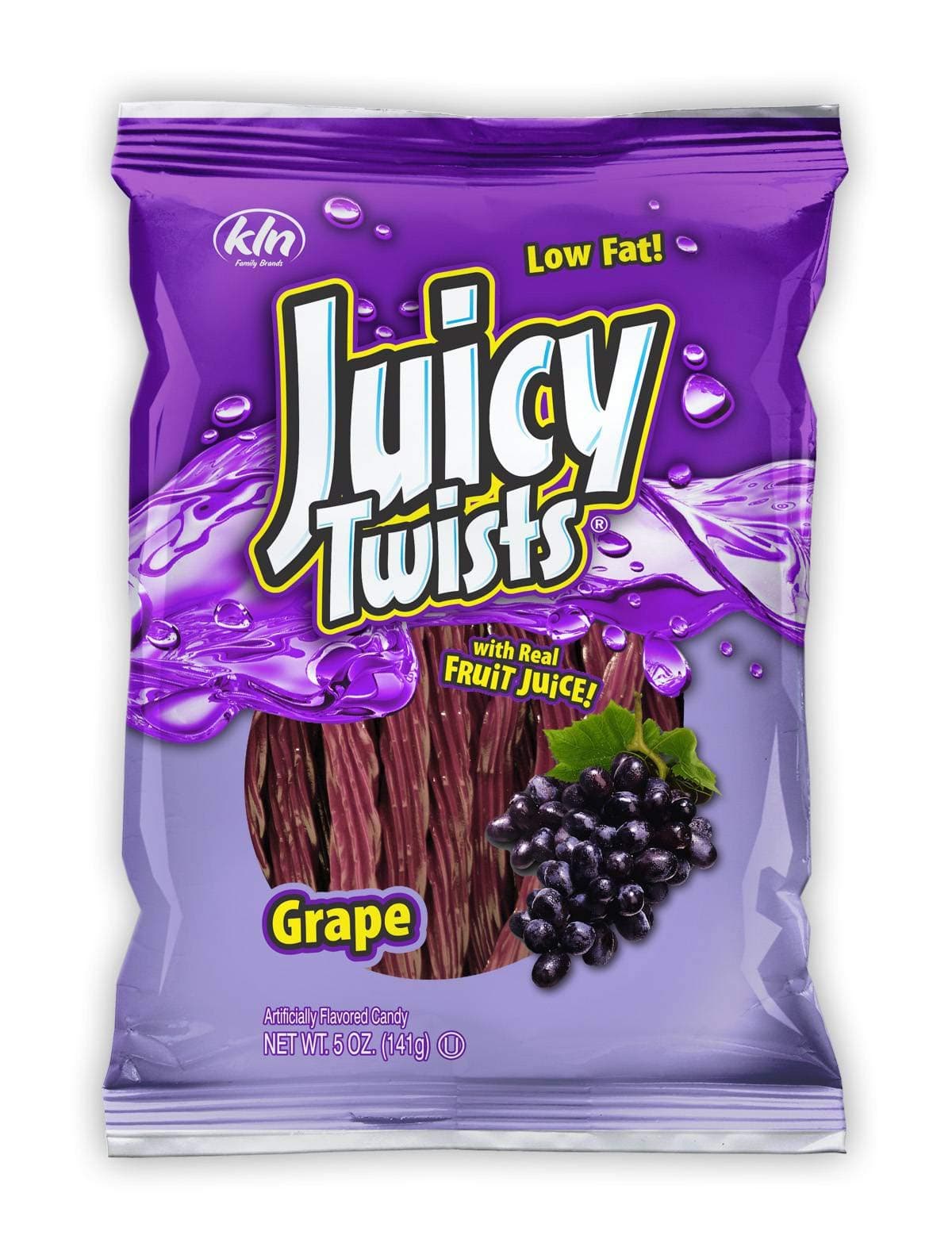 Juicy Twists Fruit Flavored Licorice 5 oz--Pack of 12 (Grape)