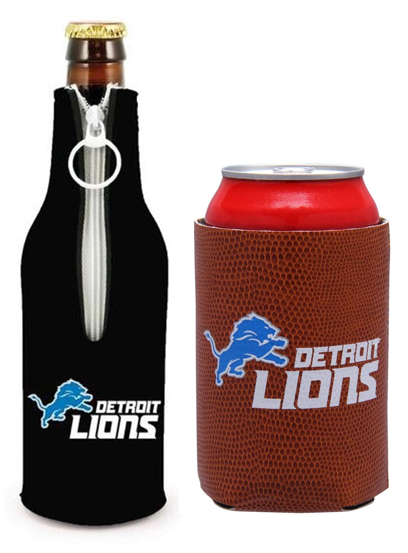 Set of 2 Detroit Lions CAN & Bottle Cooler