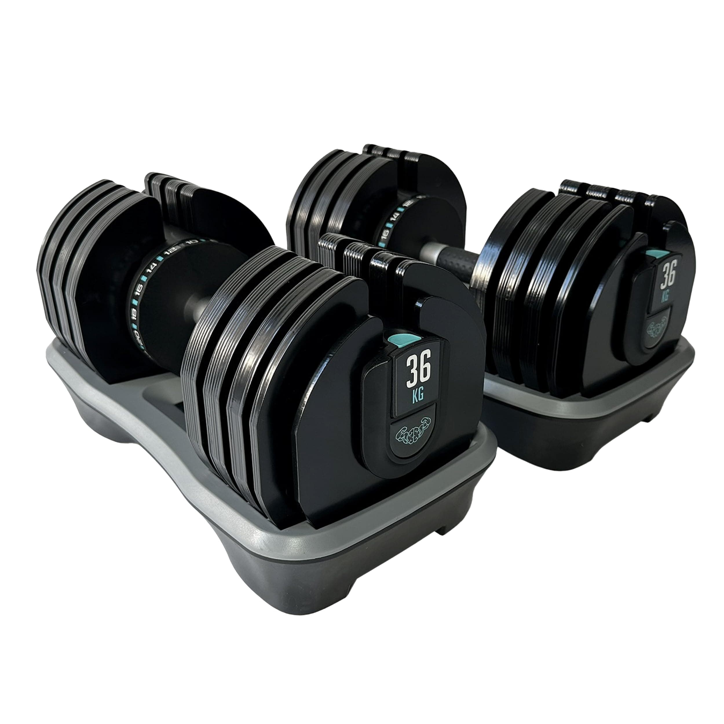 Adjustable Dumbbells Set 12.5kg, 25kg & 36kg Pair | Space-Saving Dumbbell for Home Gym Workouts | Smart Click Technology | Best in Class