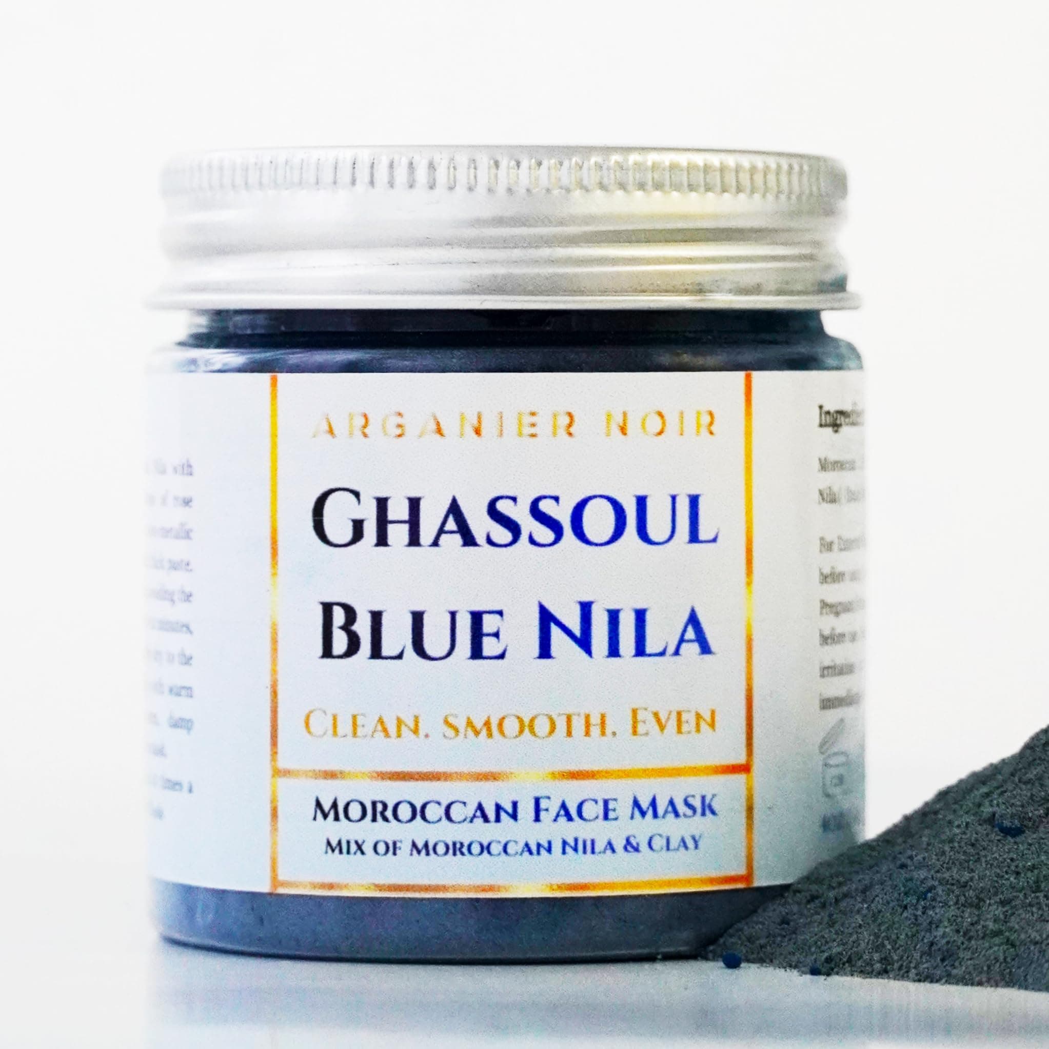 Arganier Noir Moroccan Ghassoul Clay mixed with Blue Nila- Face & Body Mask
