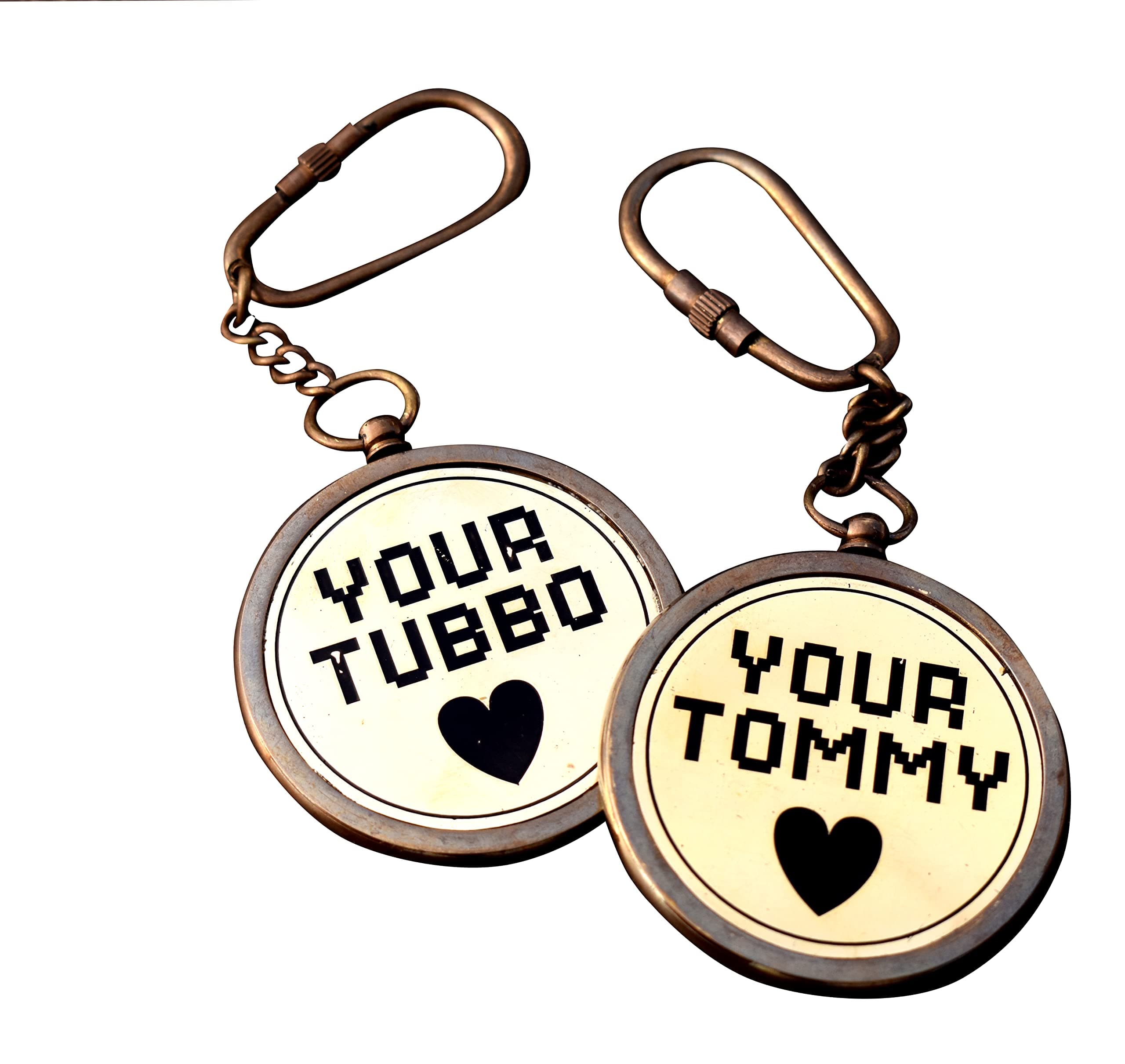 Your Tommy Your Tubbo Keychain Back Side 100 Years Perpetual Calendar Keychain Brass Keychain Key Ring