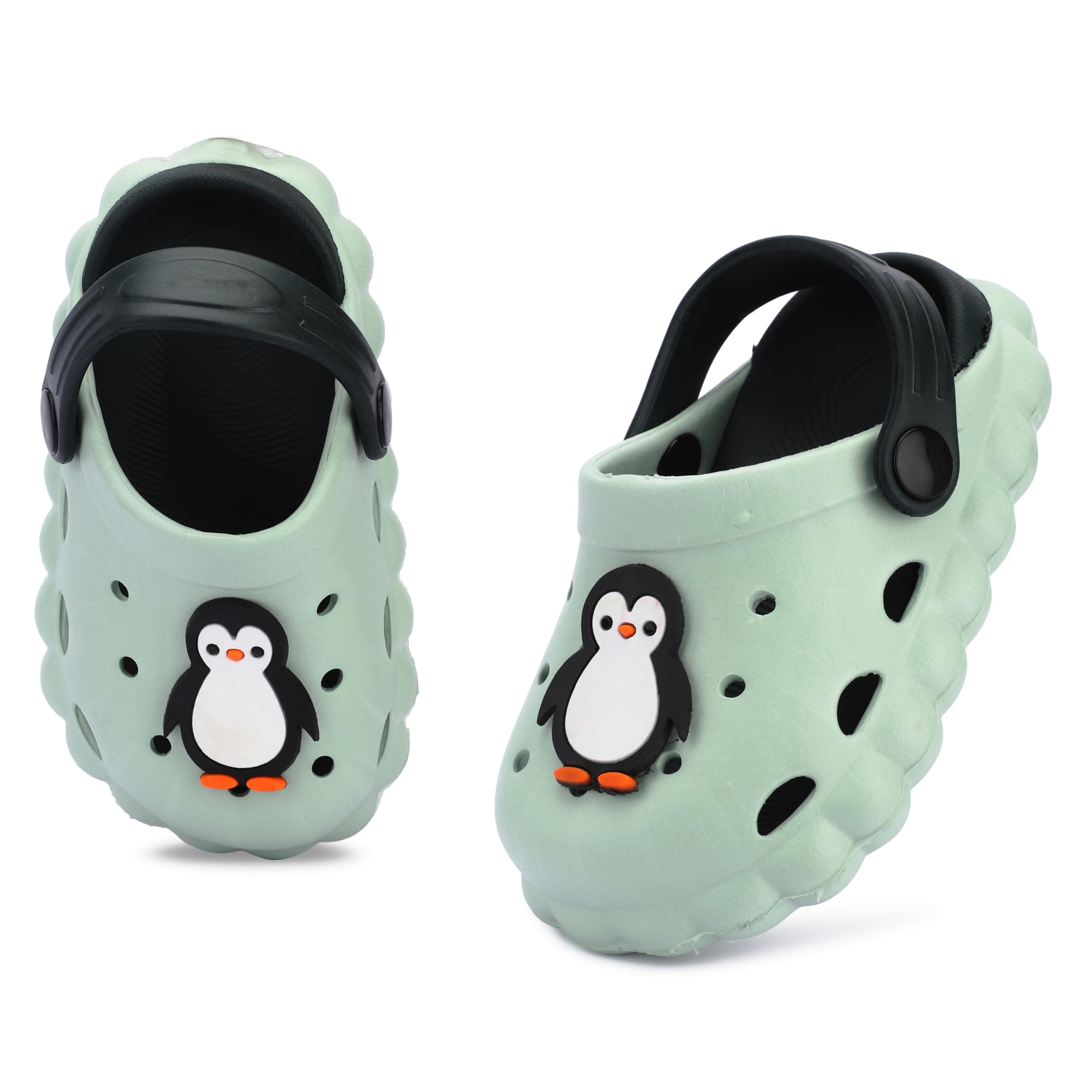 Little AngelToddler Clogs Slippers, 12 Months to 3 Years, Baby Boy, Waterproof, Lightweight, Cute Cartoon Penguin Design