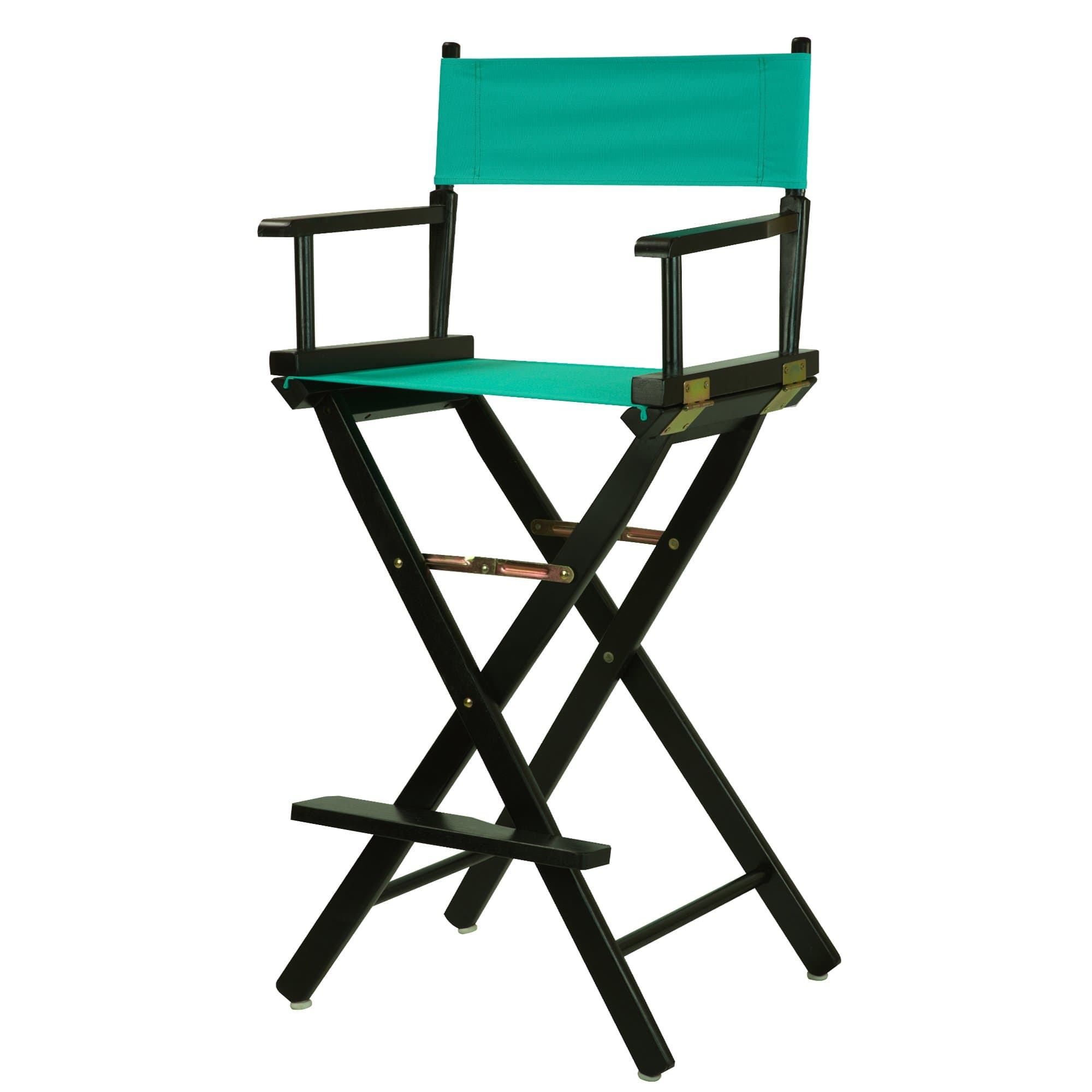 30" Director's Chair Black Frame-with Teal Canvas, Bar Height
