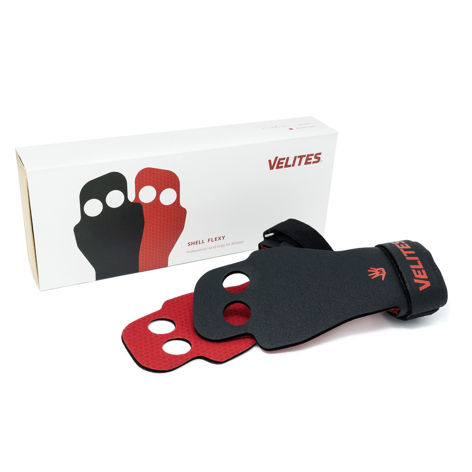 Velites Professional Shell Flexy Hand Grips for Pull-Ups, Weight Lifting or Any Other Strength Training, Wrist Support for Comfort and Protection, Large Size