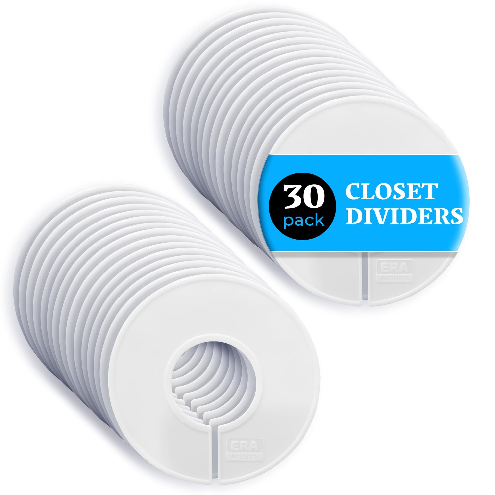 30 Closet Dividers for Hanging Clothes- White Closet Divider Set of 30 | Clothing Rack Dividers, Clothes Dividers for Closets, Closet Labels, Dividers Closet Clothes Dividers