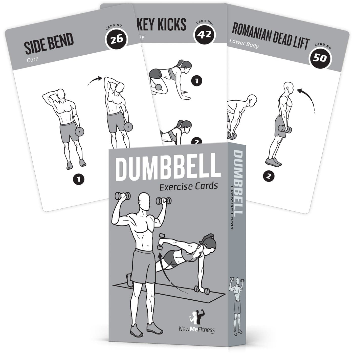 Dumbbell Workout Cards, Instructional Fitness Deck for Women & Men, Beginner Fitness Guide to Training Exercises at Home or Gym (Dumbbell, Vol 1)
