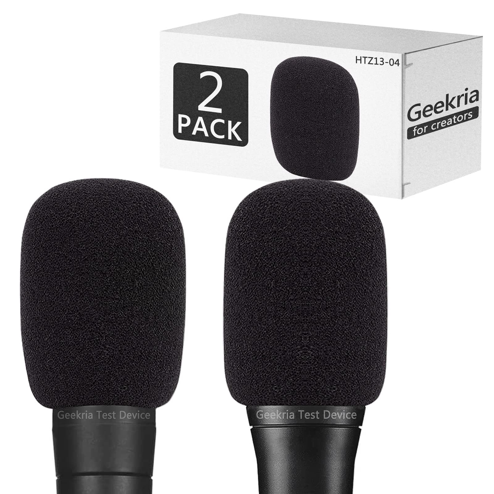 for Creators Foam Windscreen Compatible with Shure MV7, BETA 57A, BETA 58A, PGA48-QTR, PGA58-XLR Microphone Antipop Windshield, Mic Wind Cover, Sponge Foam Filter (Black / 2 Pack)