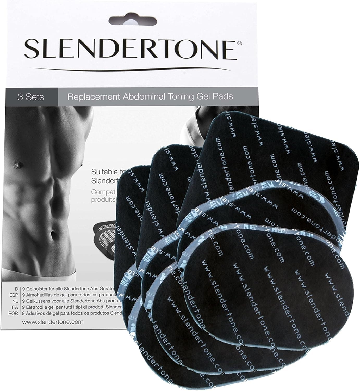 Slendertone スレンダートーン 交換用ジェルパッド EMS腹筋 全ての腹部ベルト用 3枚入りX 3パック(20-30回分)セット