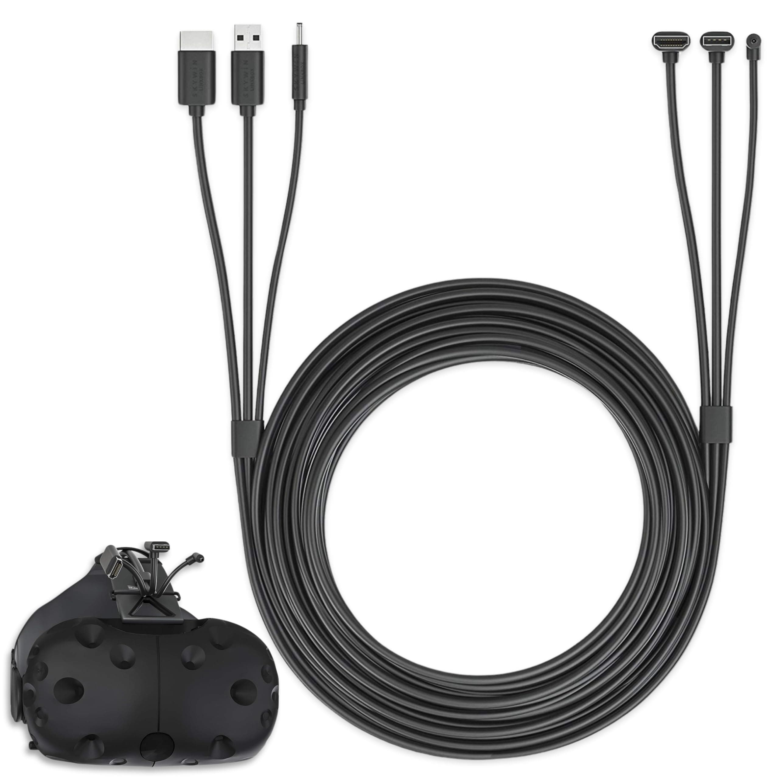 3-in-1 HTC Vive Compatible Cable - Replacement for HTC Vive 3 in 1 HDMI+USB+DC 5 Meter Round Cable for Linkbox and Headset Connection (16 Foot)