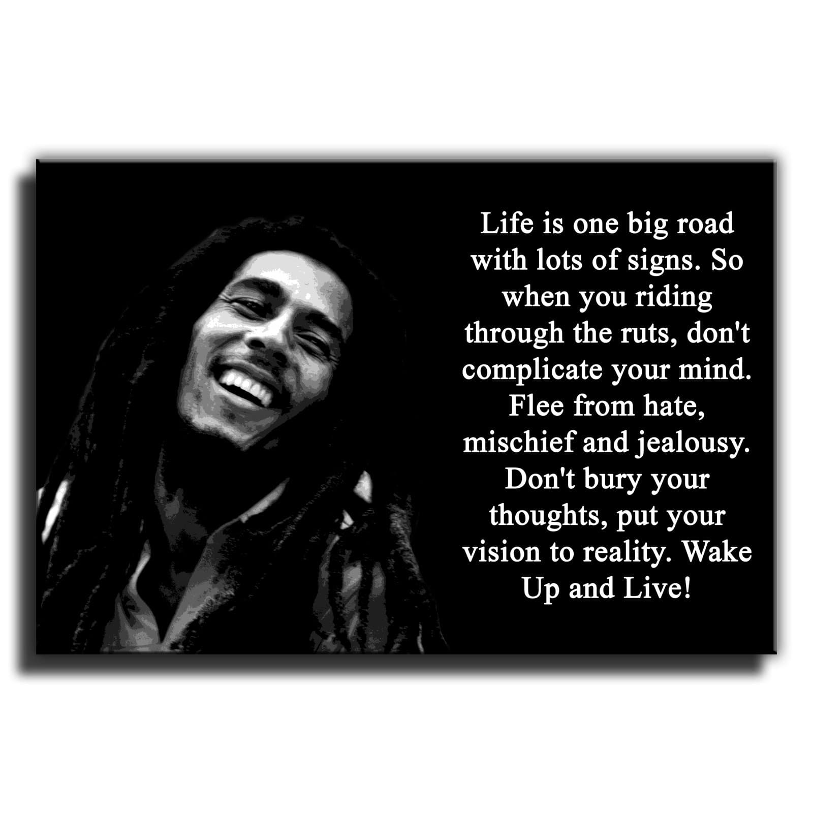 Canvas CultureBob Marley Canvas Art Print Box Framed Picture 1 Black 45 x 30cm