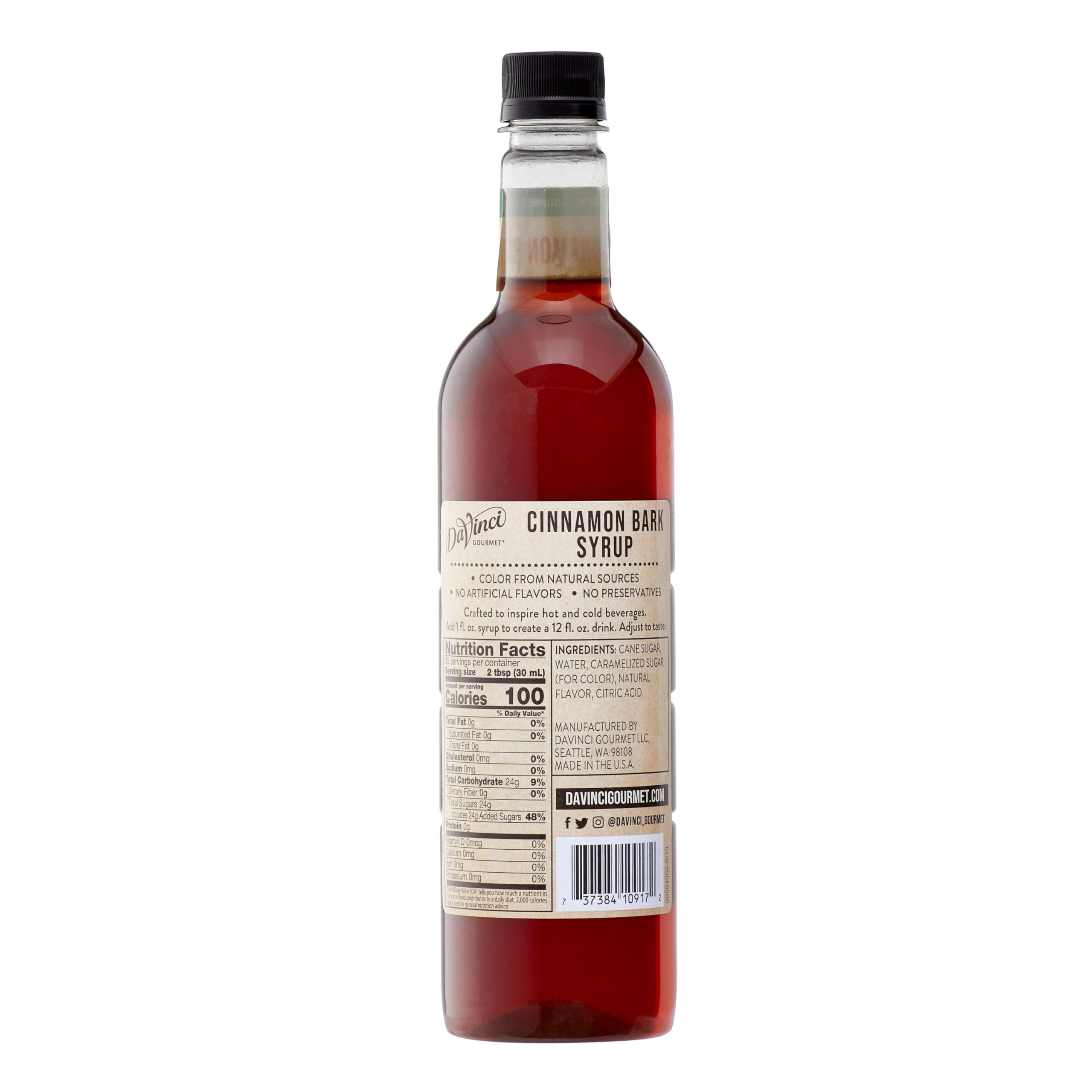 DaVinci Gourmet Naturals Cinnamon Bark Syrup, 25.4 Ounce