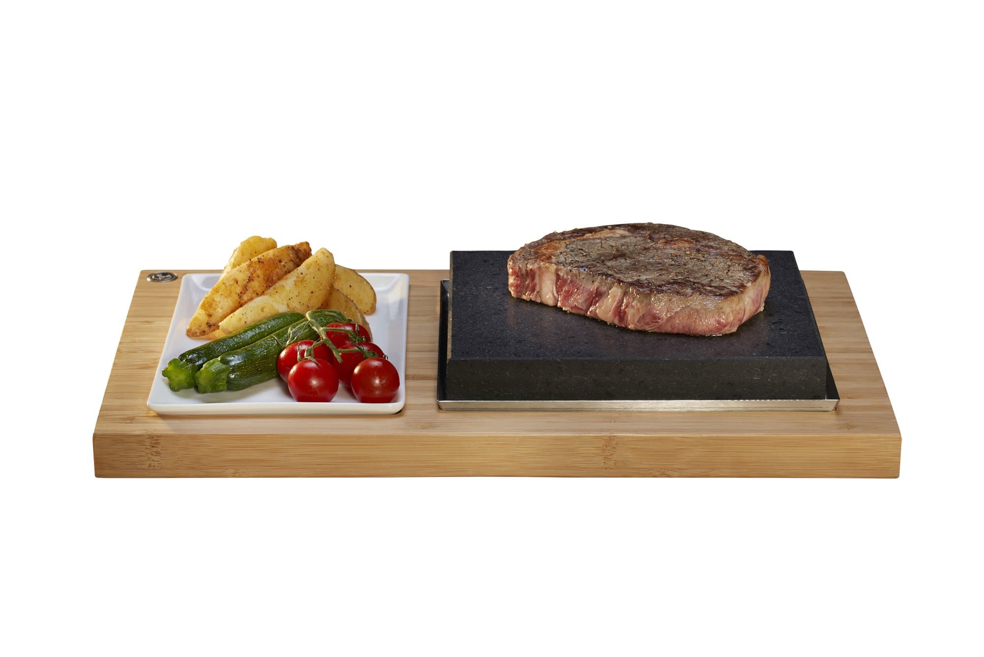 SteakStones The Sizzling Steak Plate Set, an Official Hot Stone Cooking Product. A Fun, Interactive Way to Enjoy Steak on The Stone Using Lava as seen on Dragons Den