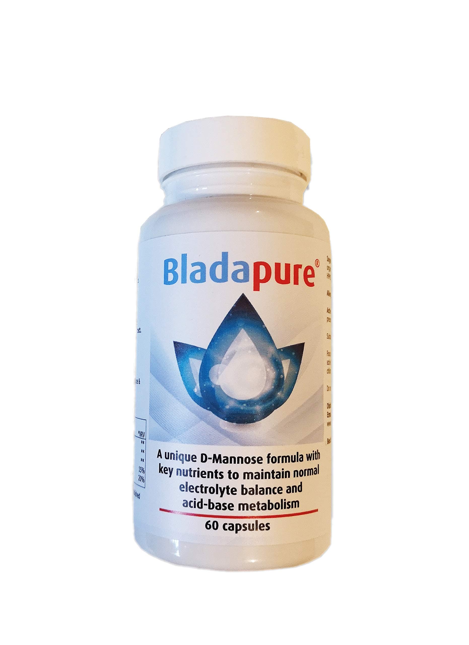 D-Mannose High Strength Supplement 60 Capsules by Bladapure ® for Treatment of Urinary Tract Infections Vegan All Natural Ingredients