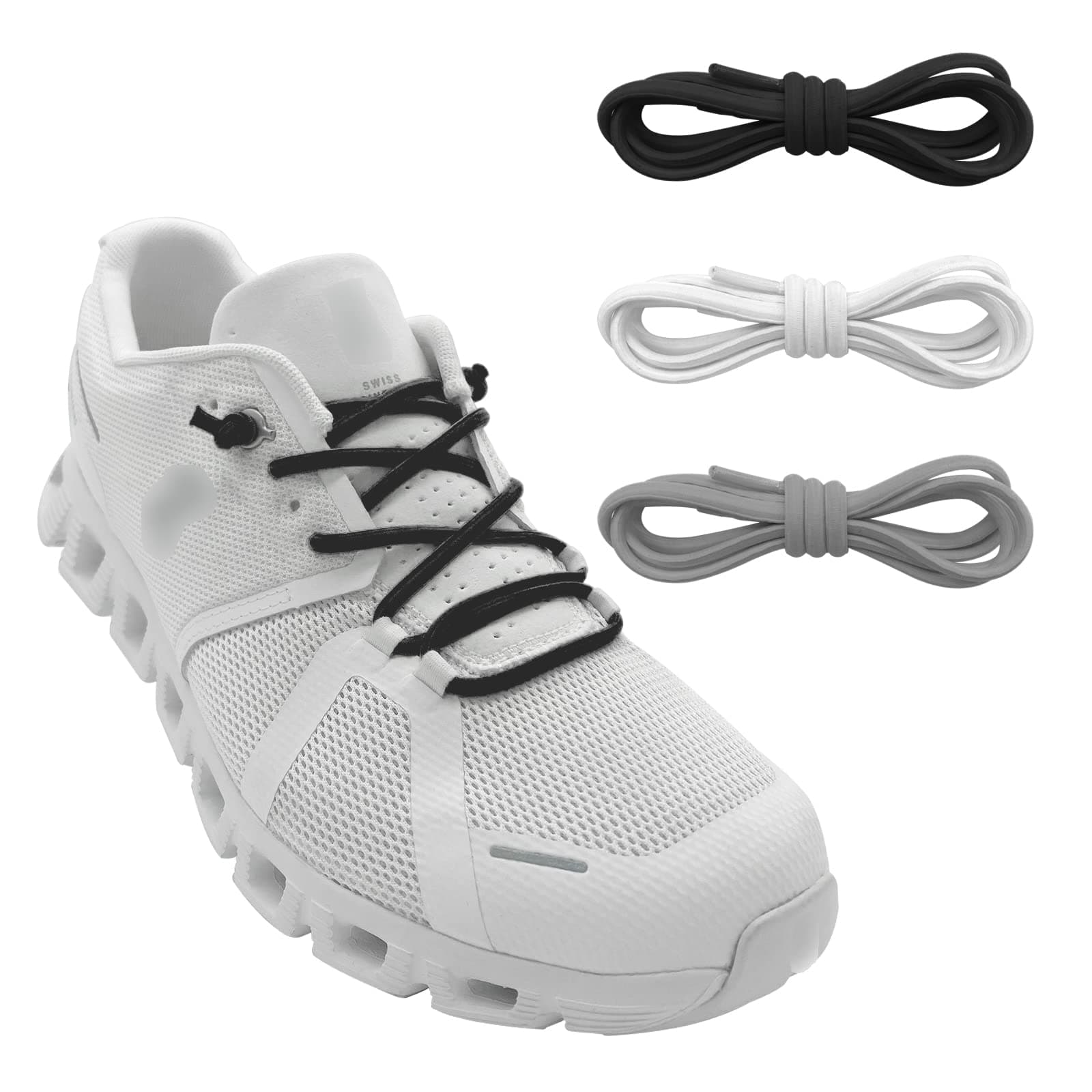 3 Pairs Elastic Shoe Laces Replacement Laces for Running Shoes,Stretch Oval Shoe Strings Replacement Shoestrings