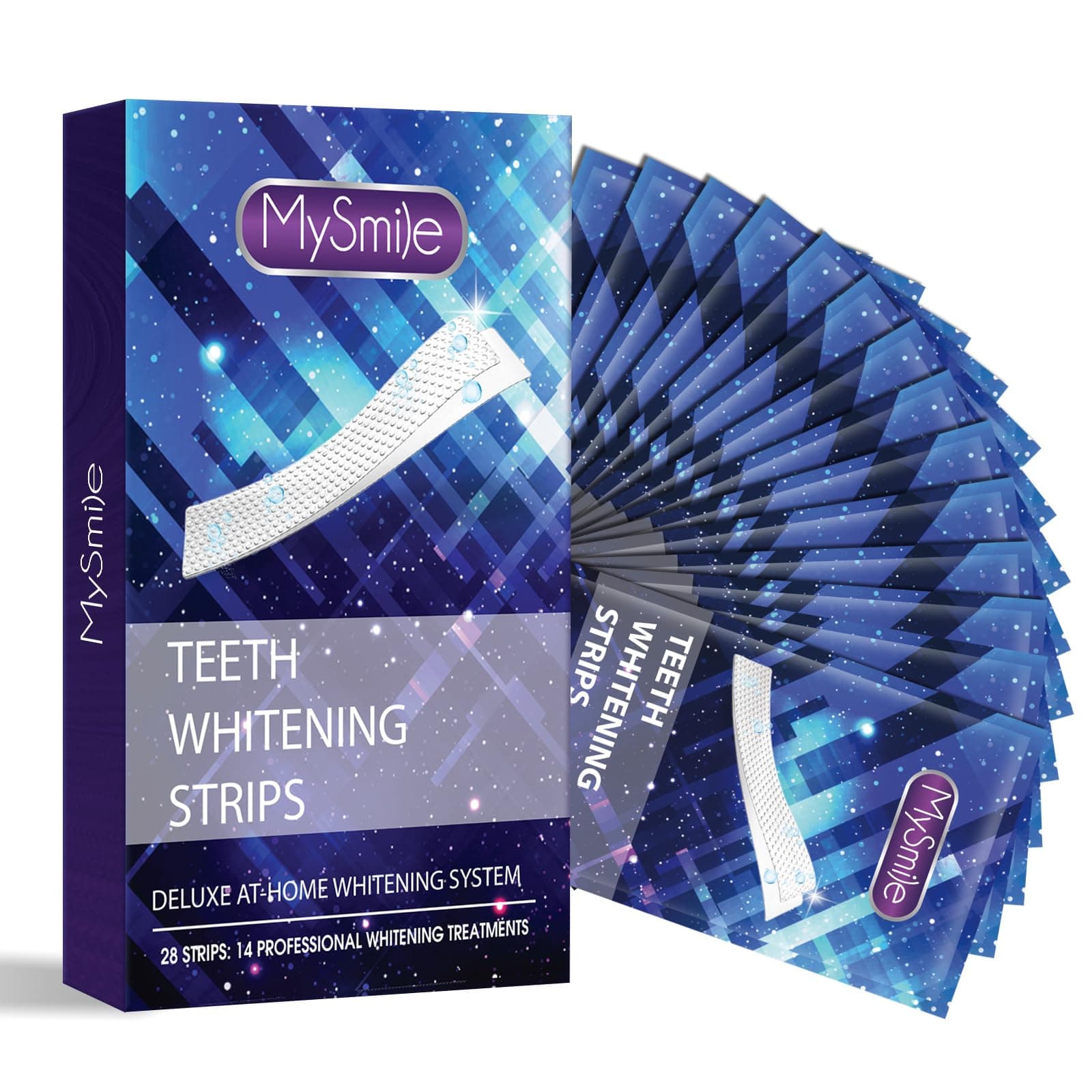 Teeth Whitening Strips 14 Treatments, Non-Sensitive Formula, Non-Slip 28 Whitening Strips for Sensitive Teeth, Fast Whitening, Safe Whitener for Smokers, Coffee Drinkers, Yellow Stains