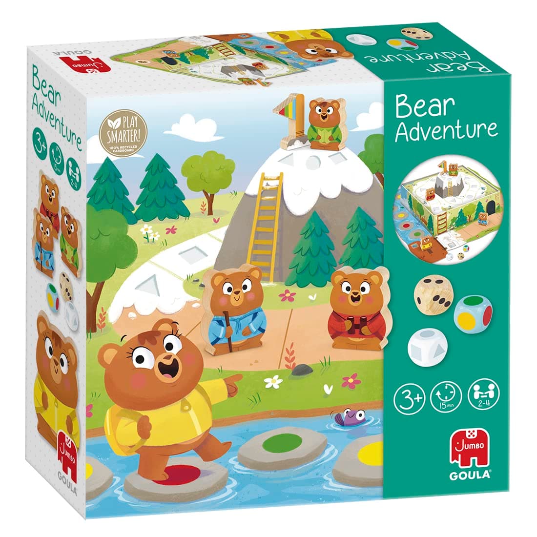 Bear Adventure - Kids Board Games, Capture the Flag Game - Reach the Mountain & Develop Early Learning Skills - Fun Puzzle Board Games for Children - For 2 to 4 Players, Ages 3 Years Plus