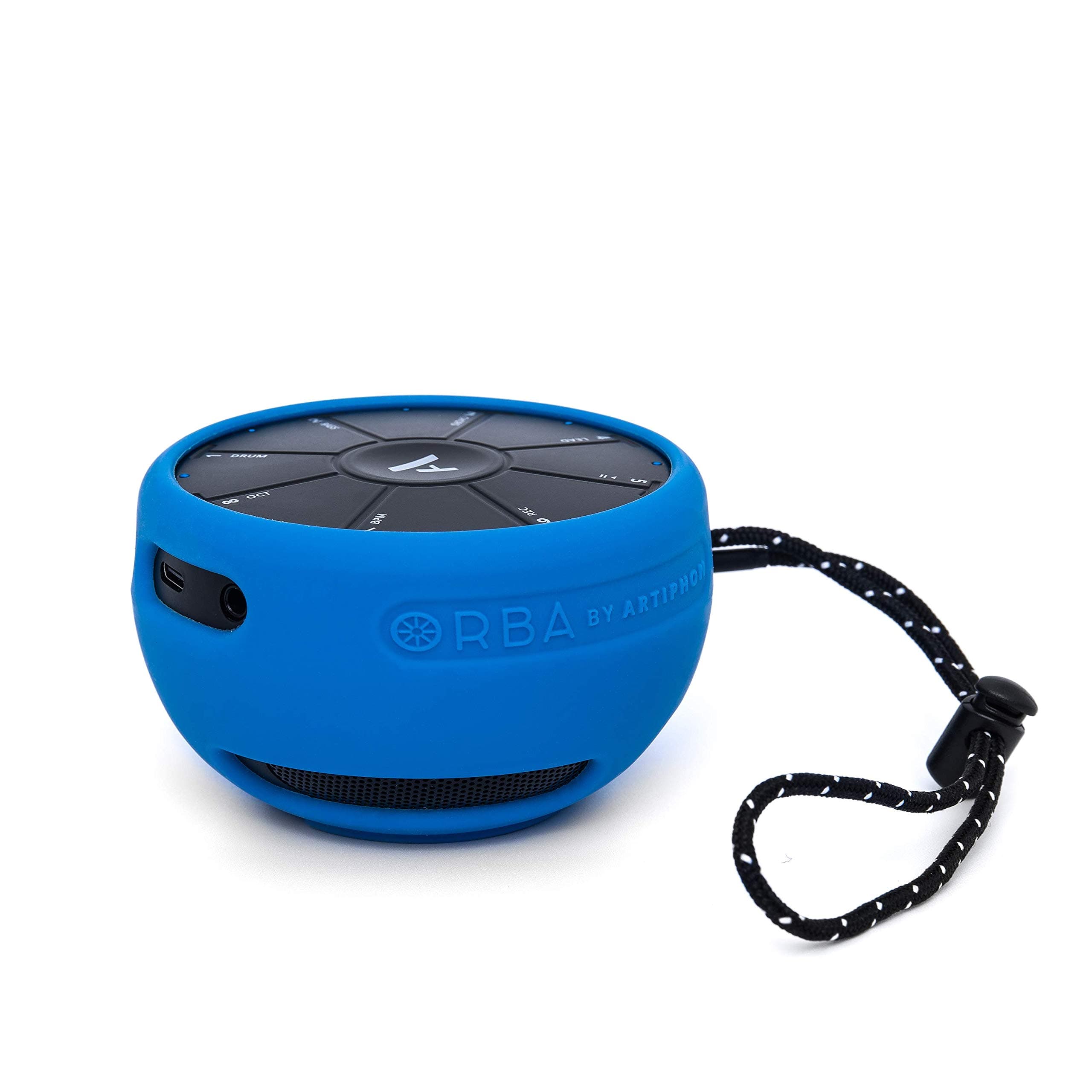 Artiphon Silicone Sleeve Protective case for The Orba Synthesizer Looper Midi-Controller (Perfect fit, Flexible, Cut-Outs for Buttons and connectors, Removable Lanyard), Blue