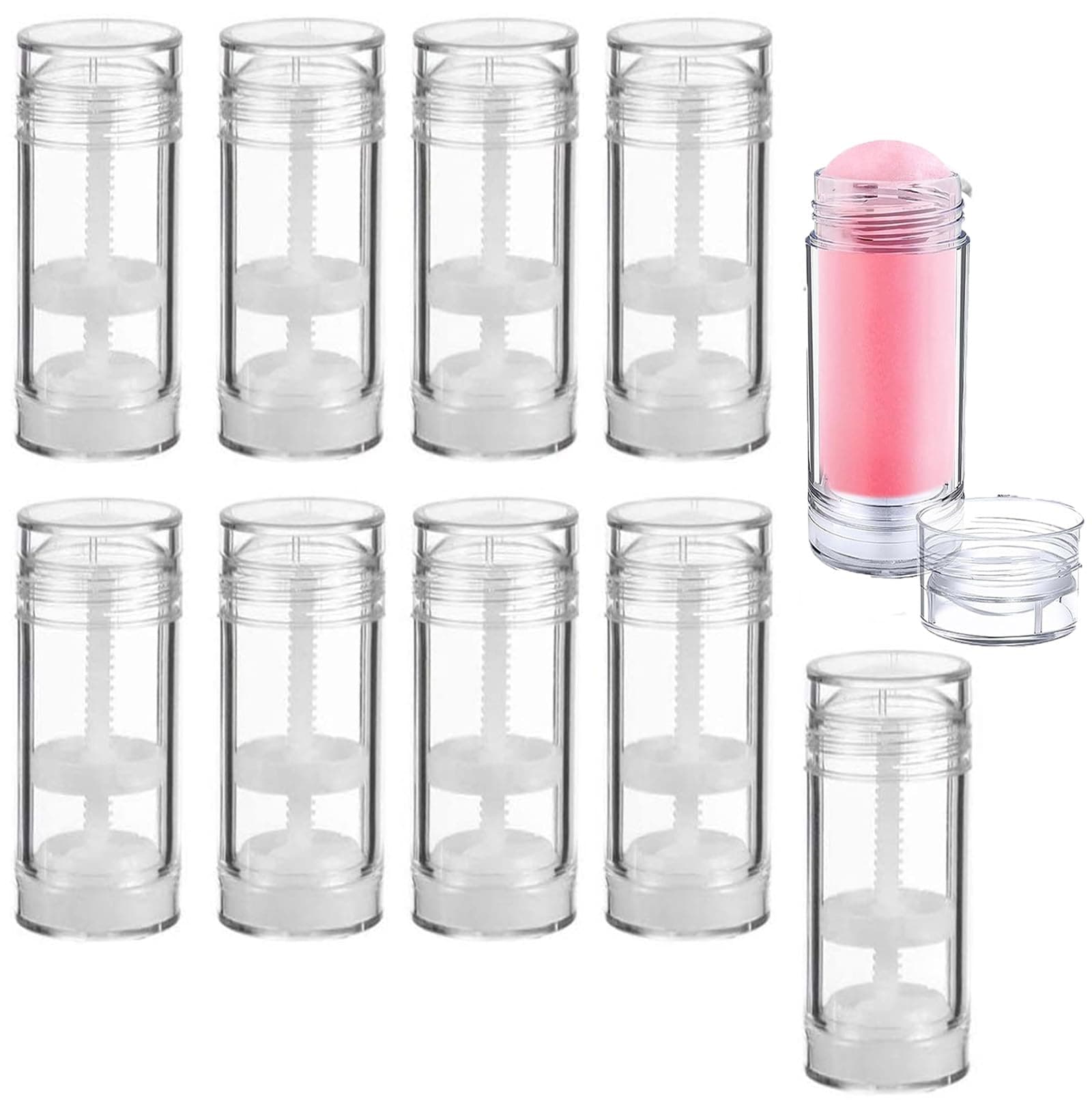10 Pcs 30ml/1oz Empty Deodorant Containers Bottom Filling Stick Plastic Deodorant Container Twist up Refillable Deodorant Bottles Empty Lip Balm Tube for Homemade DIY Lipstick Crayon Chapstick