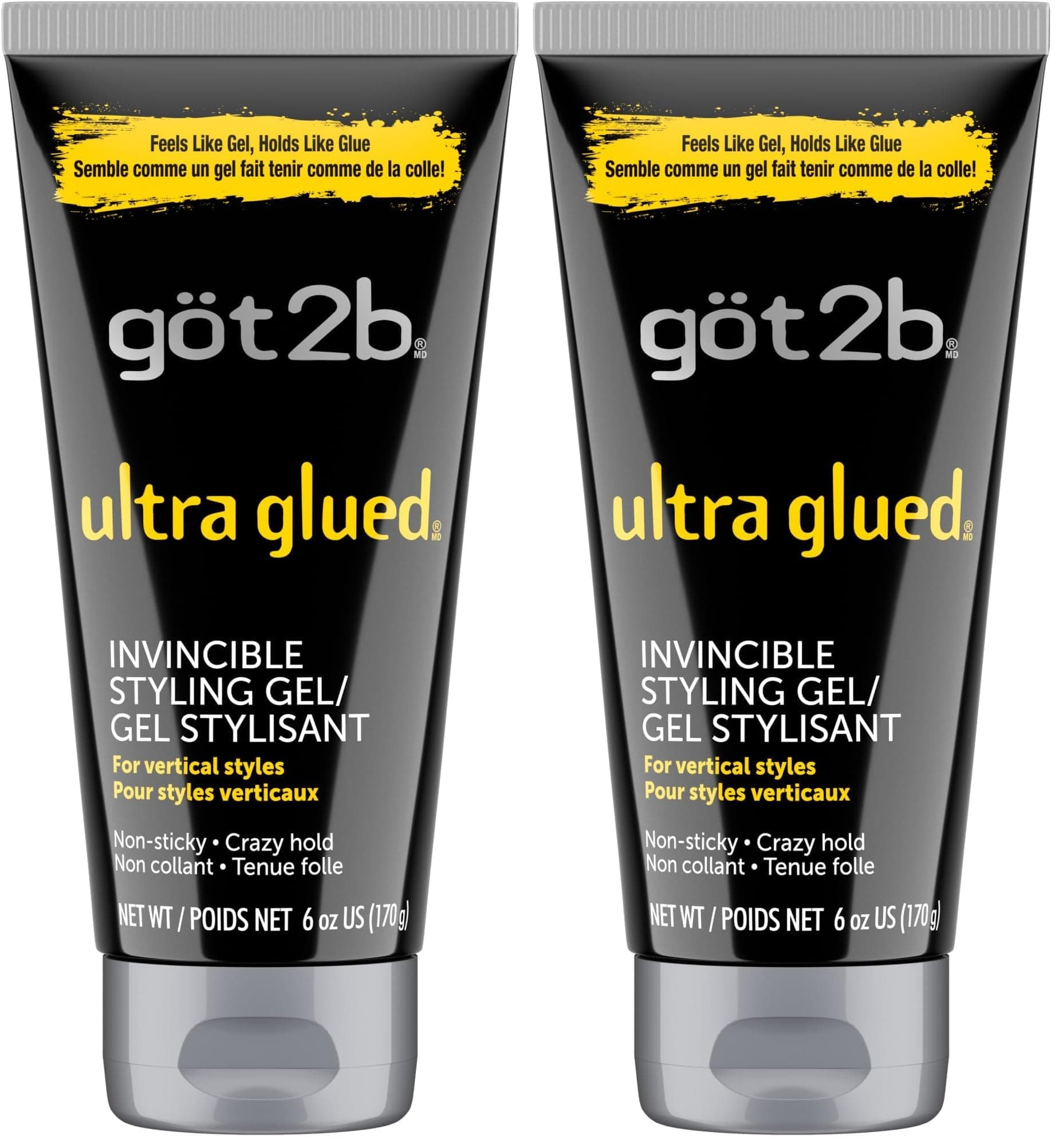 Got2B Ultra Glued Invincible Styling Hair Gel, 6 Ounce (Pack of 2)