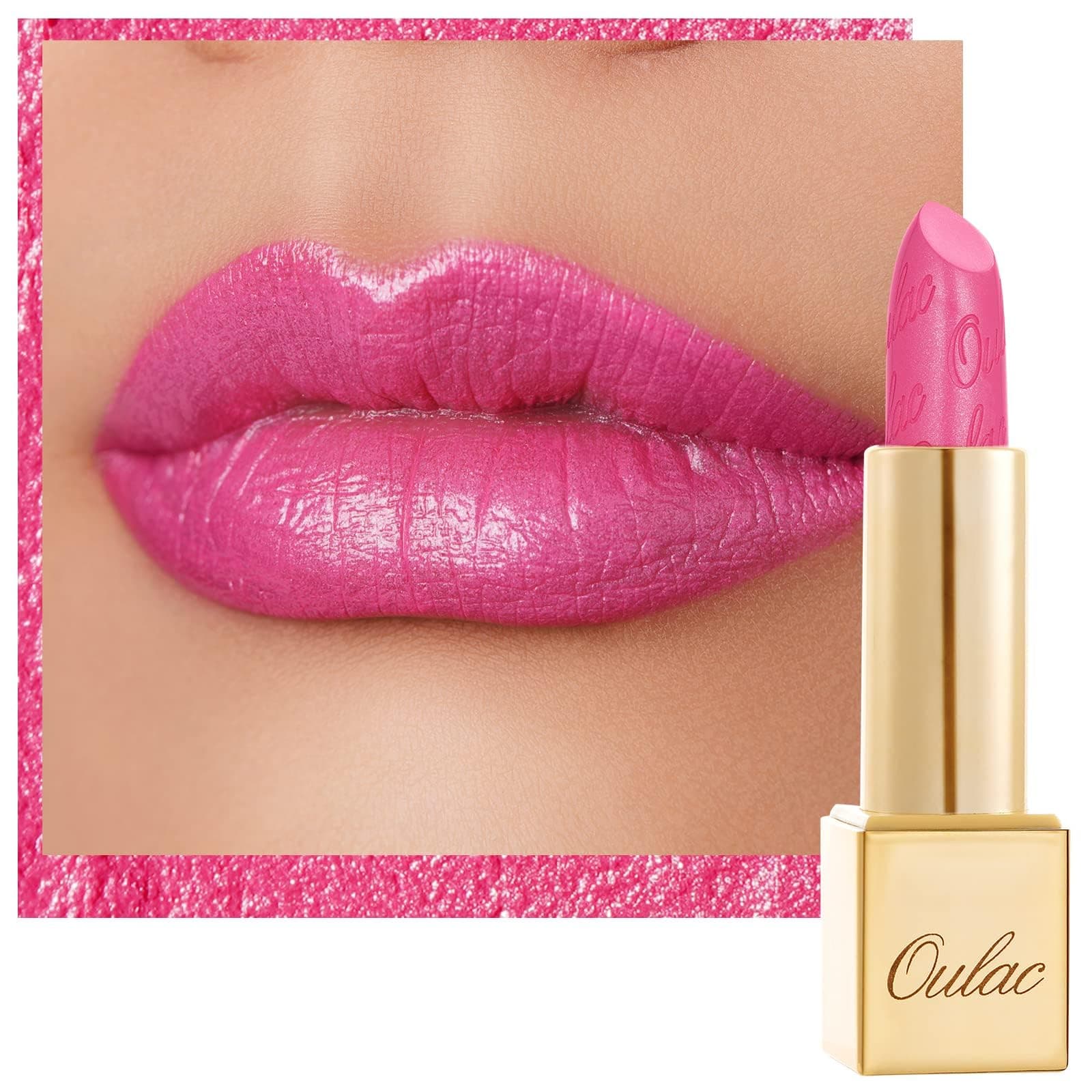 Metallic Shine Glitter Lipstick, Pink High Impact Lipcolor, Lightweight Soft and Ultra Hydrating, Long Lasting, Vegan & Cruelty-Free, Full-Coverage Lip Color 4.3 g/0.15 Sweet Lolita(17)