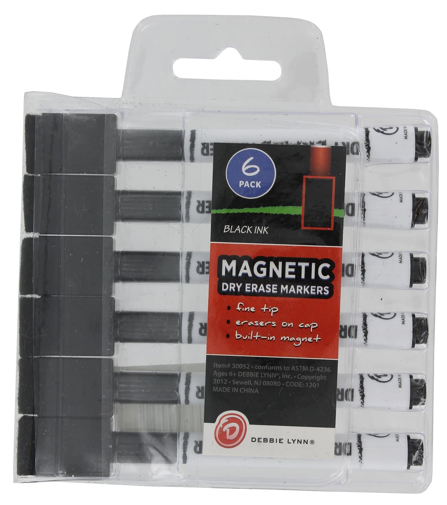 Debbie Lynn 30052 Black Dry Erase Marker 6 Count