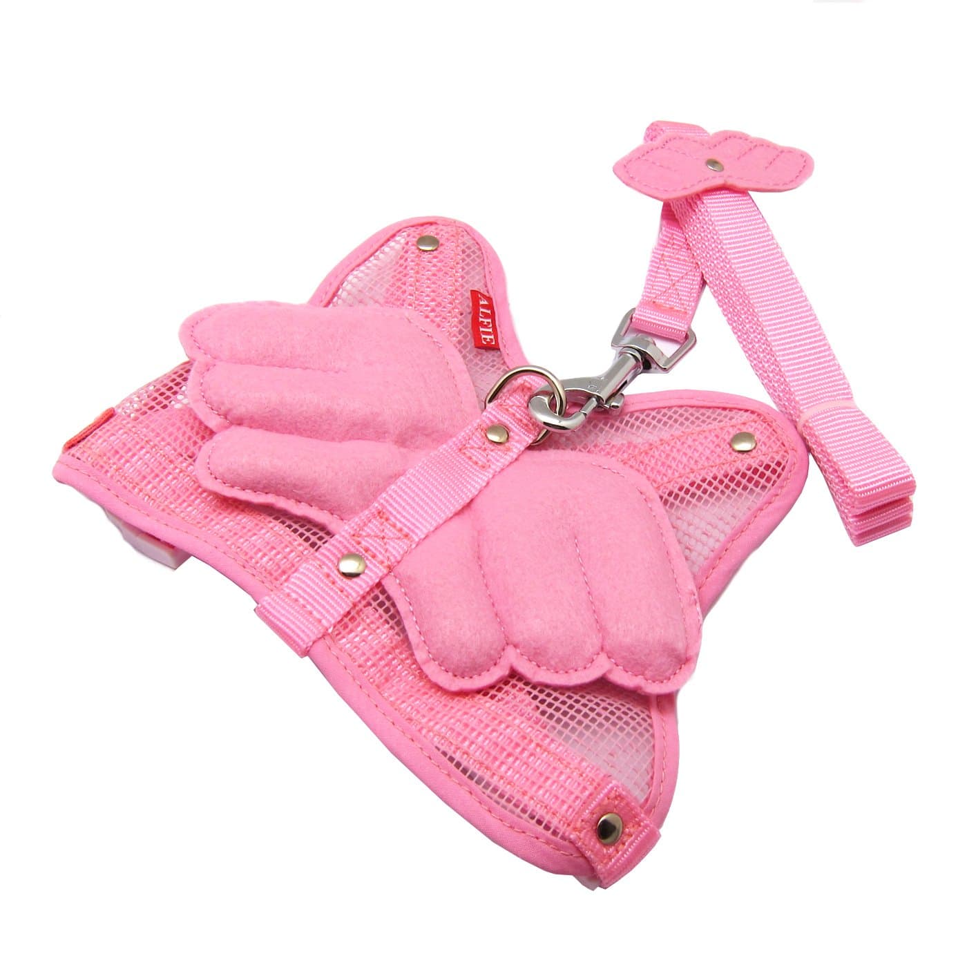 Alfie Pet - Angel Wing Harness with Leash - Color: Pink, Size: L