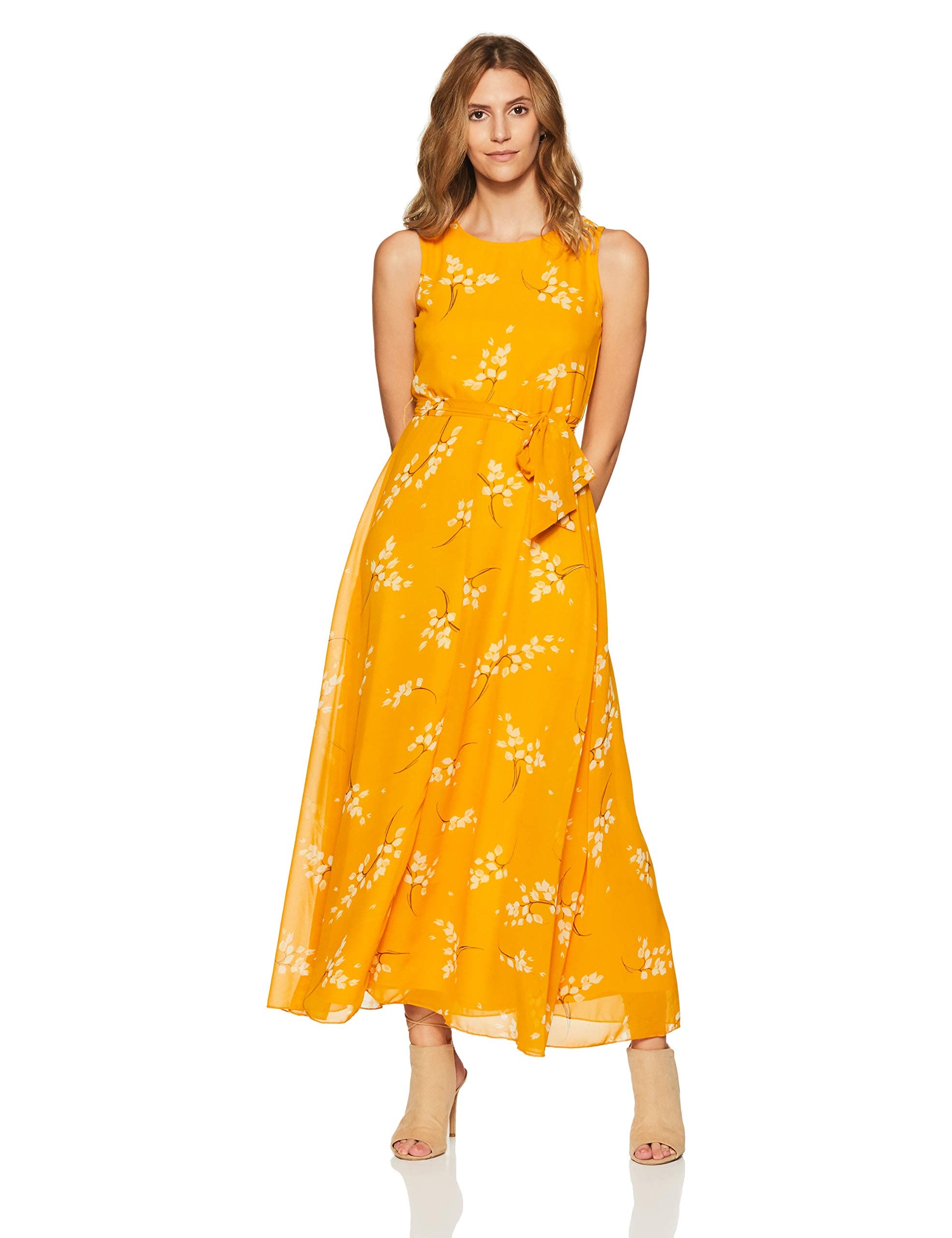 Women Skater Maxi Dress (SDRF501278_Yellow_M)