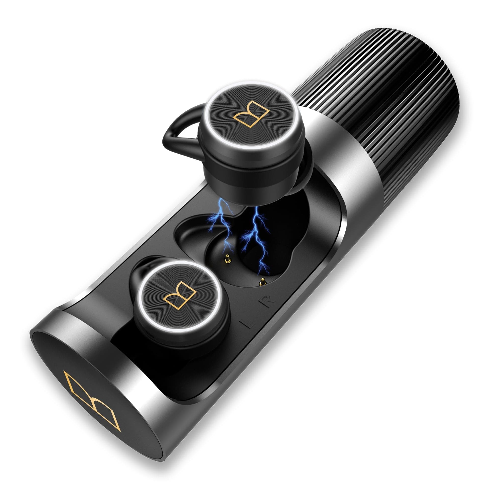 Clarity 101 AirLinks Wireless Earbuds, Bluetooth 5.0 in-Ear Headphones with Charging Case, Stereo Earphones Deep Bass Sound, IPX5 Waterproof, Built-in Mic, Clear Call, Secure Fit for Sports