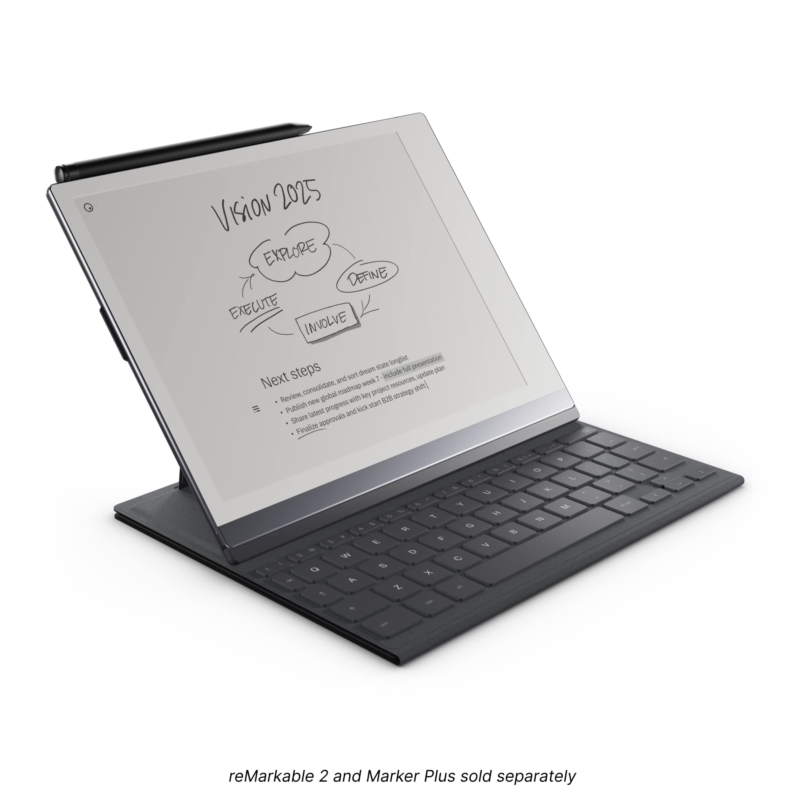 reMarkable Type Folio - Paper Tablet Keyboard - No Charging or Cable - US English (Ink Black)