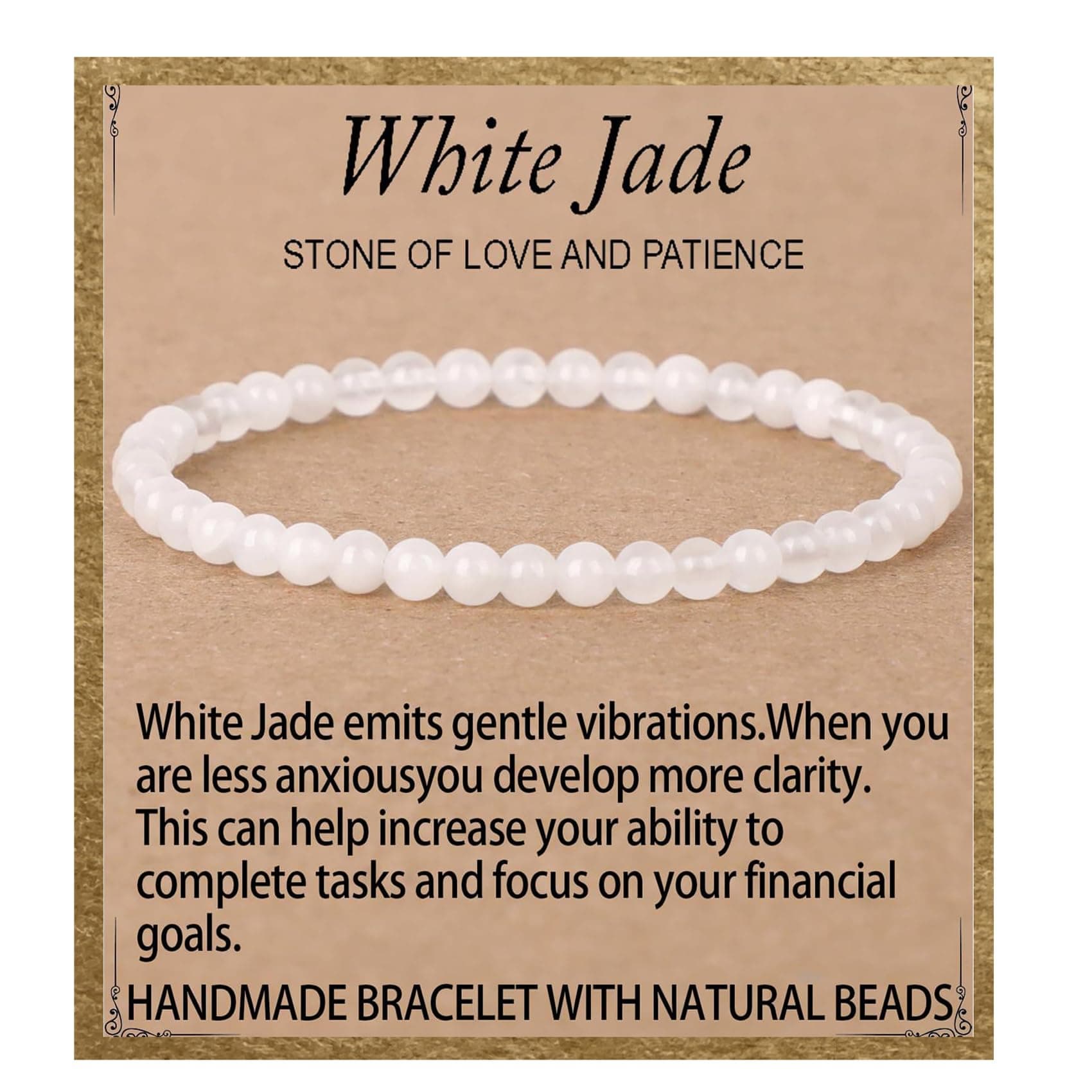 LPBeads Handmade Natural Gemstone Stretch Elastic Bracelet Healing Crystal Round Stone Beads Jewelry Gifts for Women Men