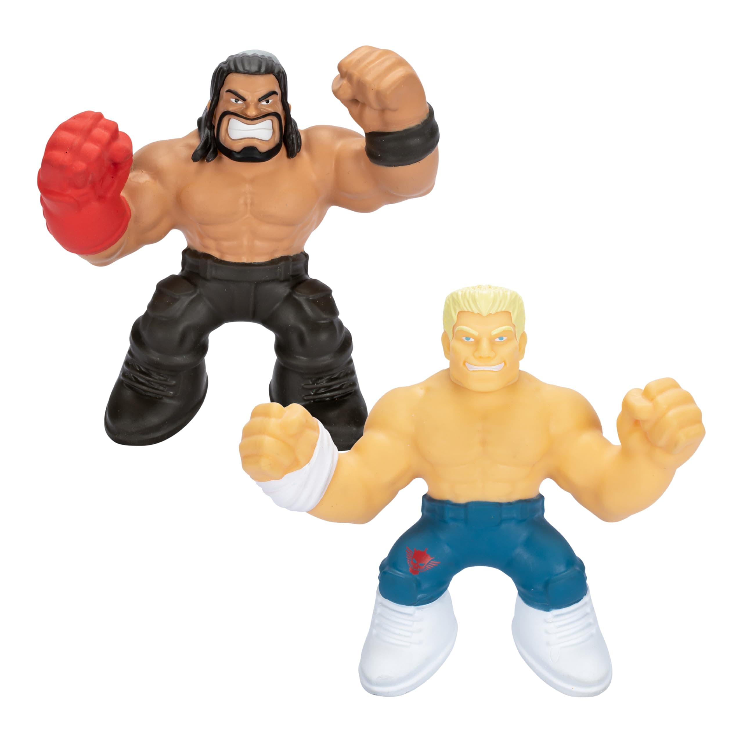 Heroes of Goo Jit Zu WWE Stretchy Superstars 2 Pack, 2 Figure Pack with Roman Reigns and Cody Rhodes, Both with Unique Superstar Gel Filling, Stretch Them Up to 3 Times Their Size