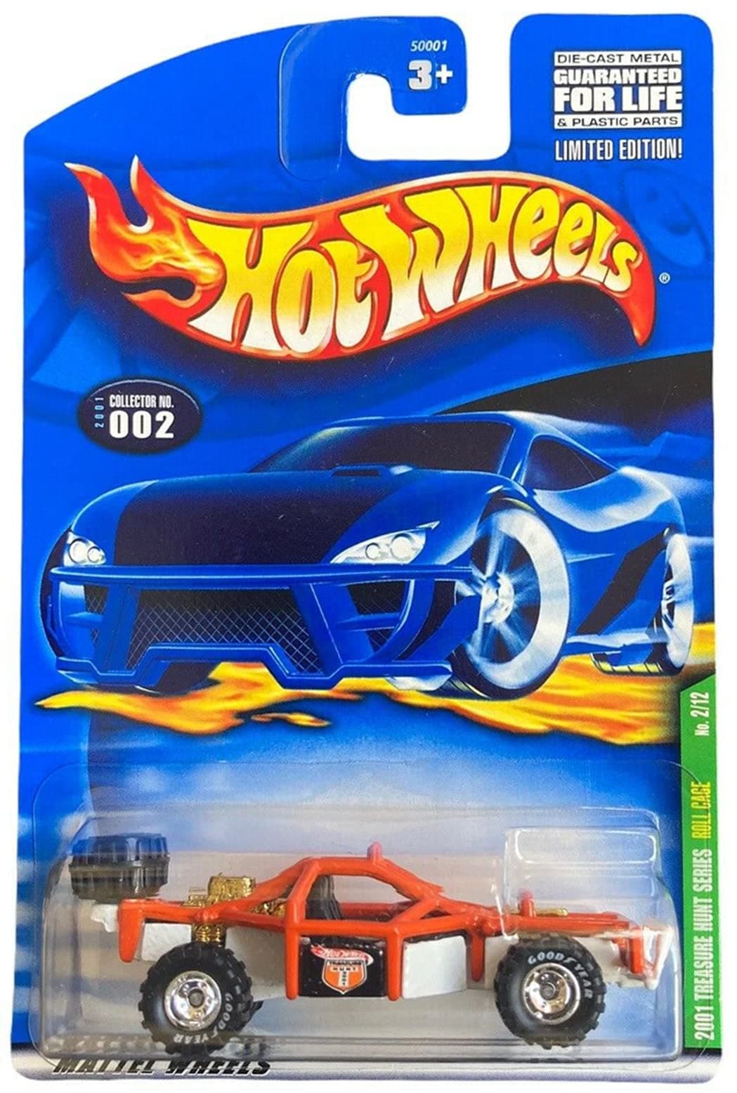 Mattel Hot Wheels 2001 Treasure Hunt 1:64 Scale Red Roll Cage 2/12 Die Cast Car #002