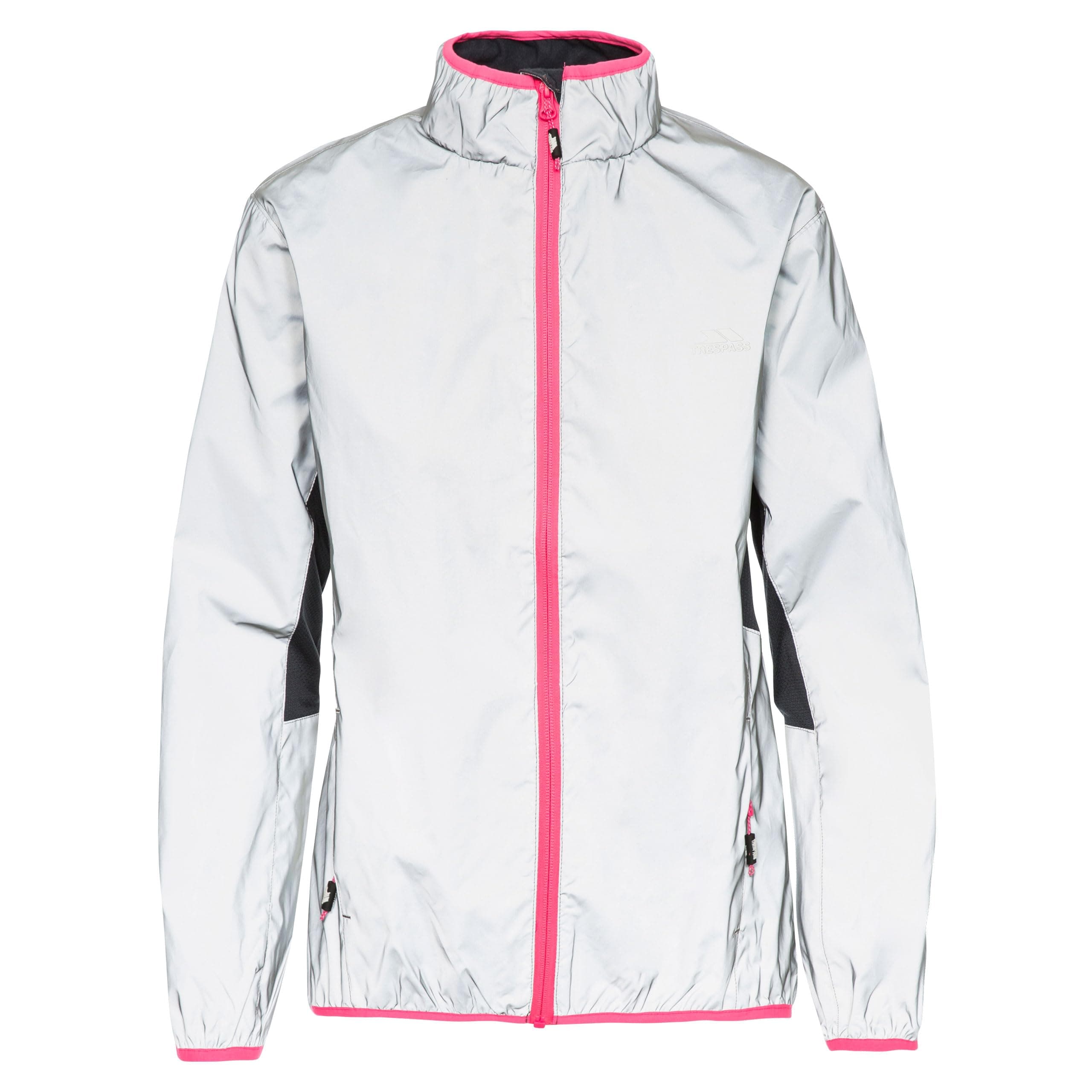 Womens Active Jacket Lumi - Reflective Fabric, 2 Zip Pockets, Contrast Elasticated Binding, Tricot Chin Guard, 100% Polyester, Water-Resistant, Windproof