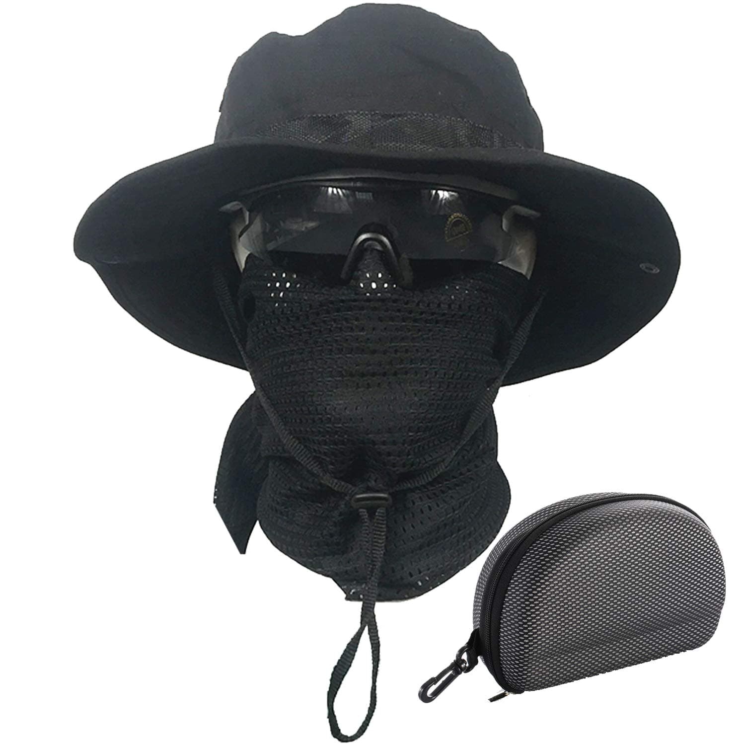 Tactical Boonie Hat UV100 Camouflage Scarf, Unisex Rounded Hat Fisherman