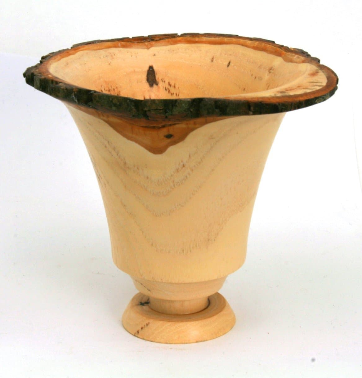 Natural Edge Lathe Turned Wooden Fluted Vase/Vessel made from the Pecan Tree that fell during Hurricane Matthew here in Southeastern North Carolina. #160