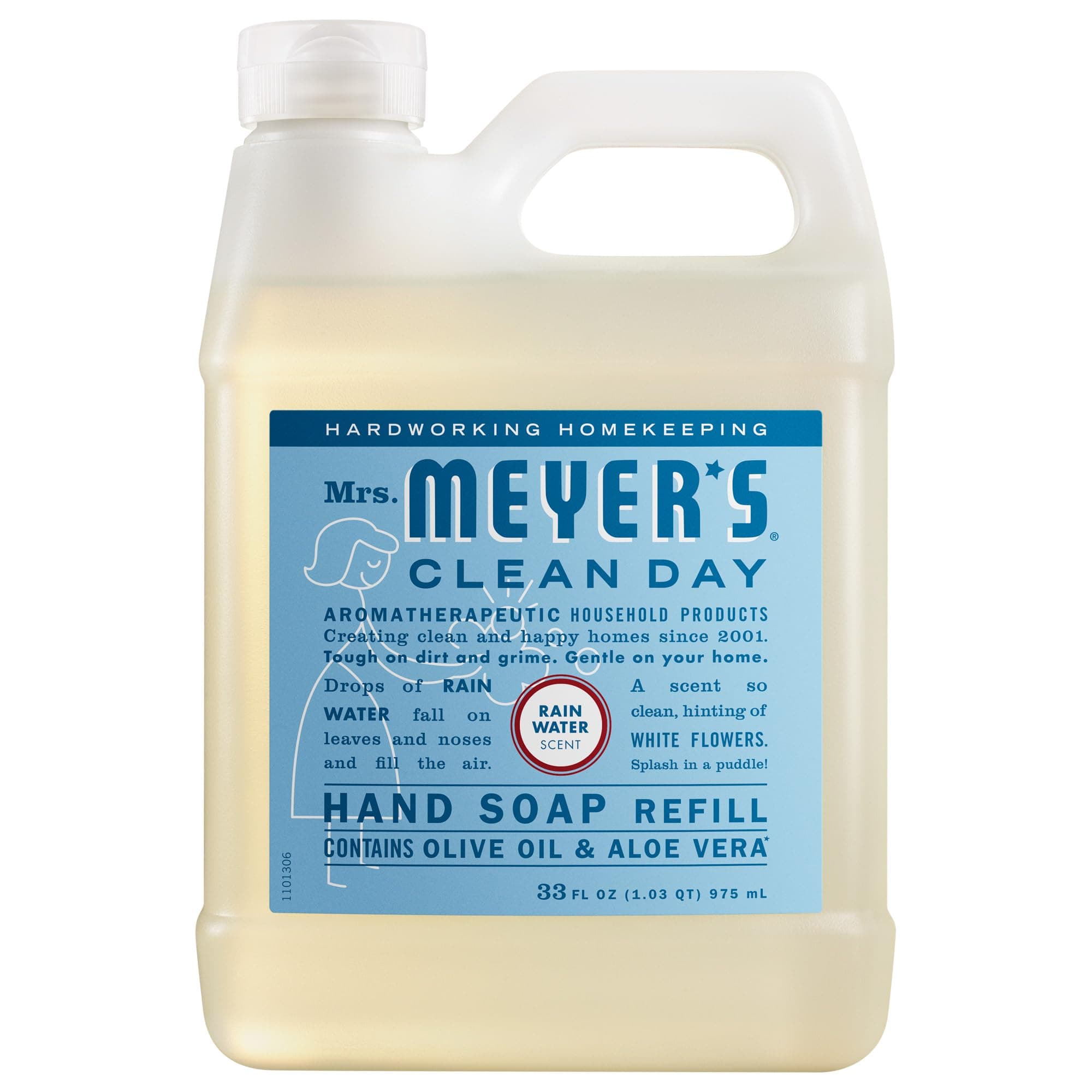 Meyer?Äôs Liquid Hand Soap Refill, RainWater Scent, 33 Ounce Bottle