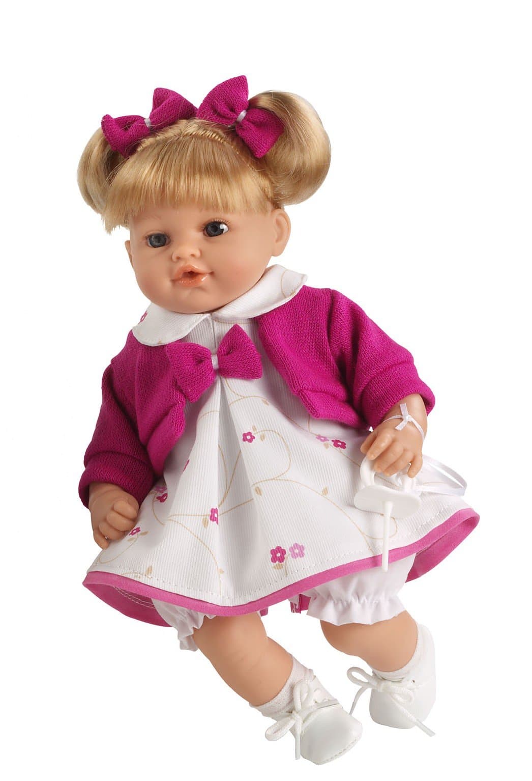 Arias 33 cm Elegance Emma Doll with Laughter Mechanism in a Bag (Violet)