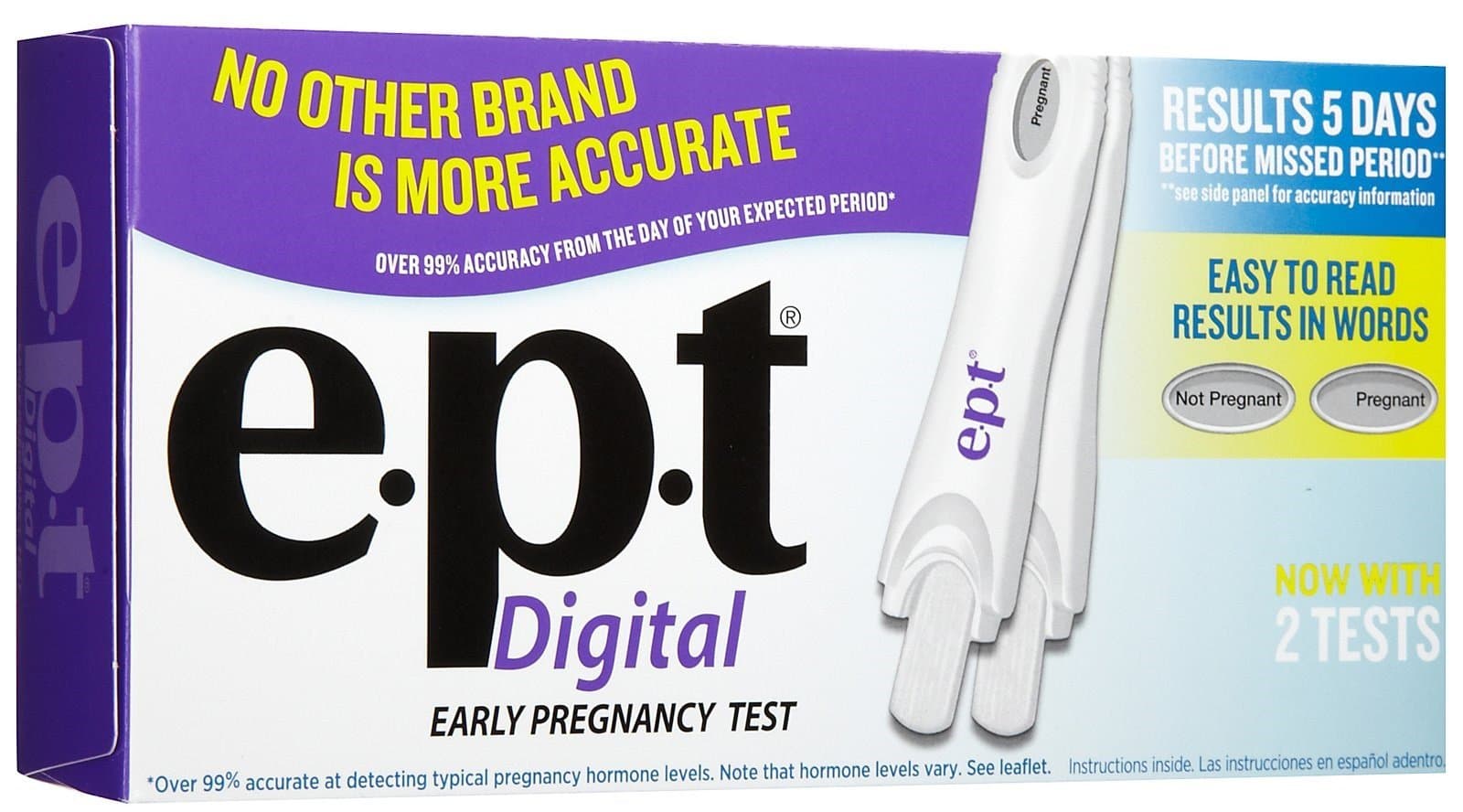 EPT E.P.T. Pregnancy Test Digital, 2 CT (Pack of 3)