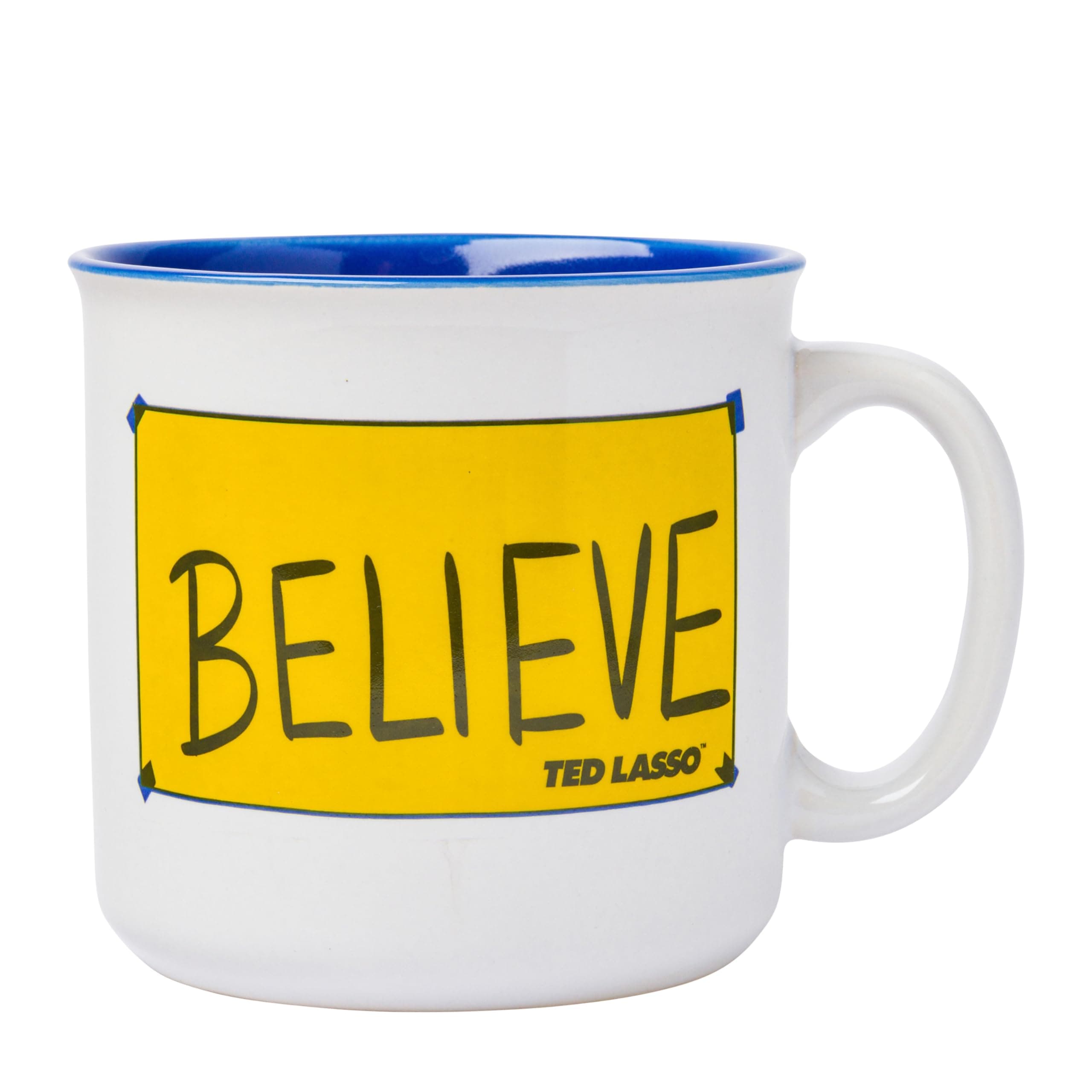 Silver Buffalo Ted Lasso Believe Ceramic Camper-Style Coffee Mug, 20 Ounces