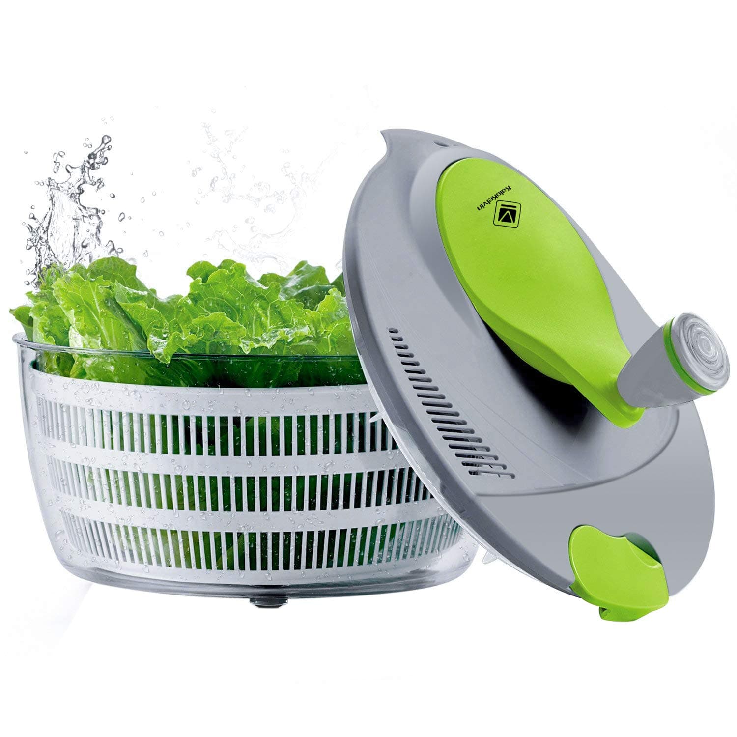 Kalokelvin Salad Spinner, 4 Litres Plastic Salad Spinner Dryer, Easily Spin to Wash and Dry Vegetables