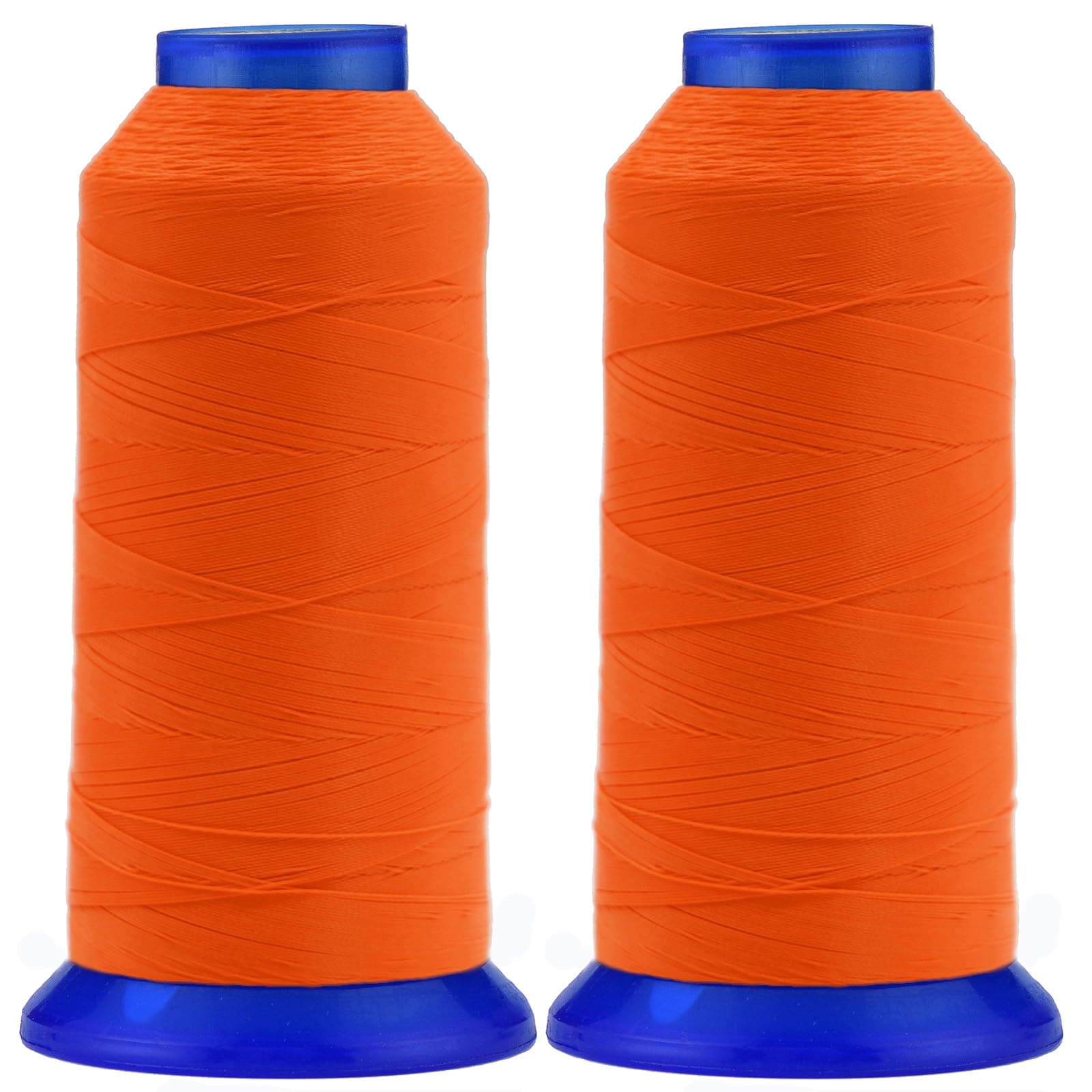 Selric [3000 Yards / 30 Colors Available] Pack of 2 UV Resistant High Strength Polyester Thread #69 T70 Size 210D/3 for Upholstery, Outdoor Market, Drapery, Beading, Purses, Leather (Neon Orange)