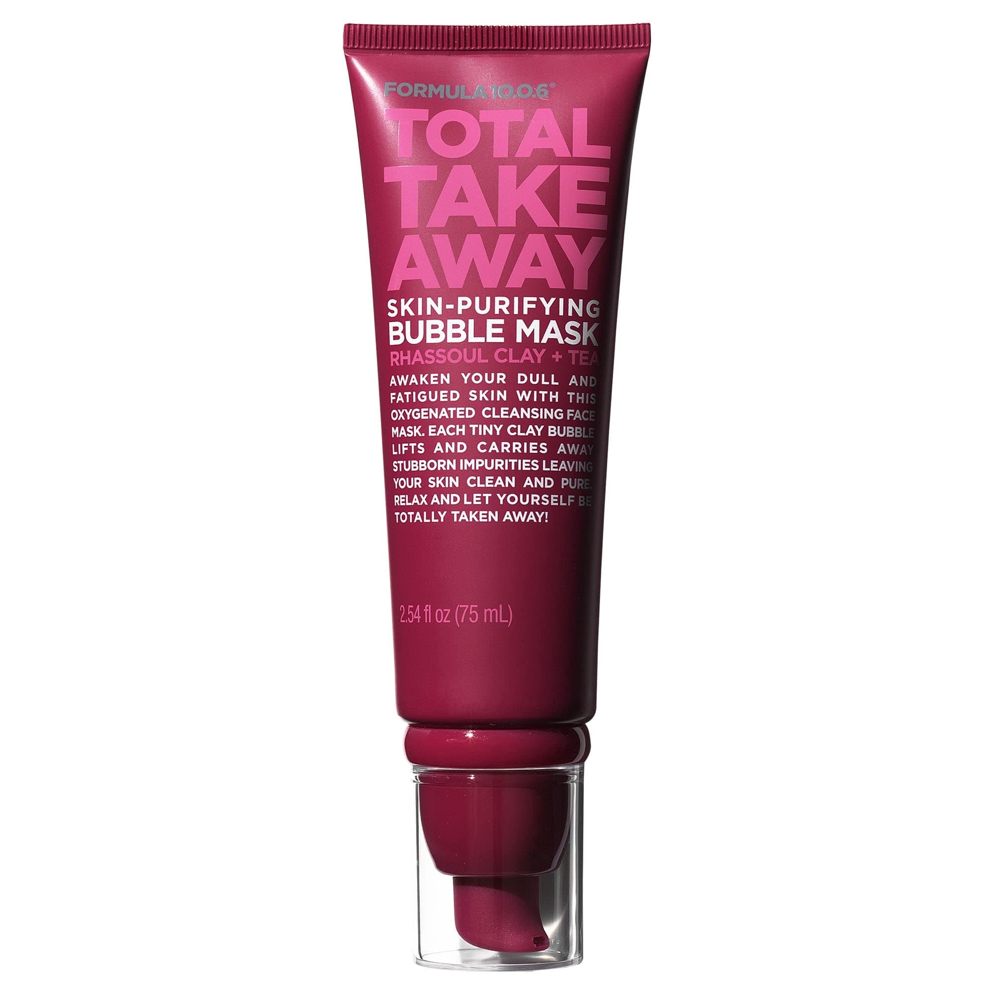 Formula 10.0.6 Total Take Away Skin-Purifying Bubble Mask (2.54 Fl. Oz.) Clay Bubble Mask that Lifts and Carries Away Impurities -Vegan, Paraben-Free, Dye-Free & Cruelty-Free