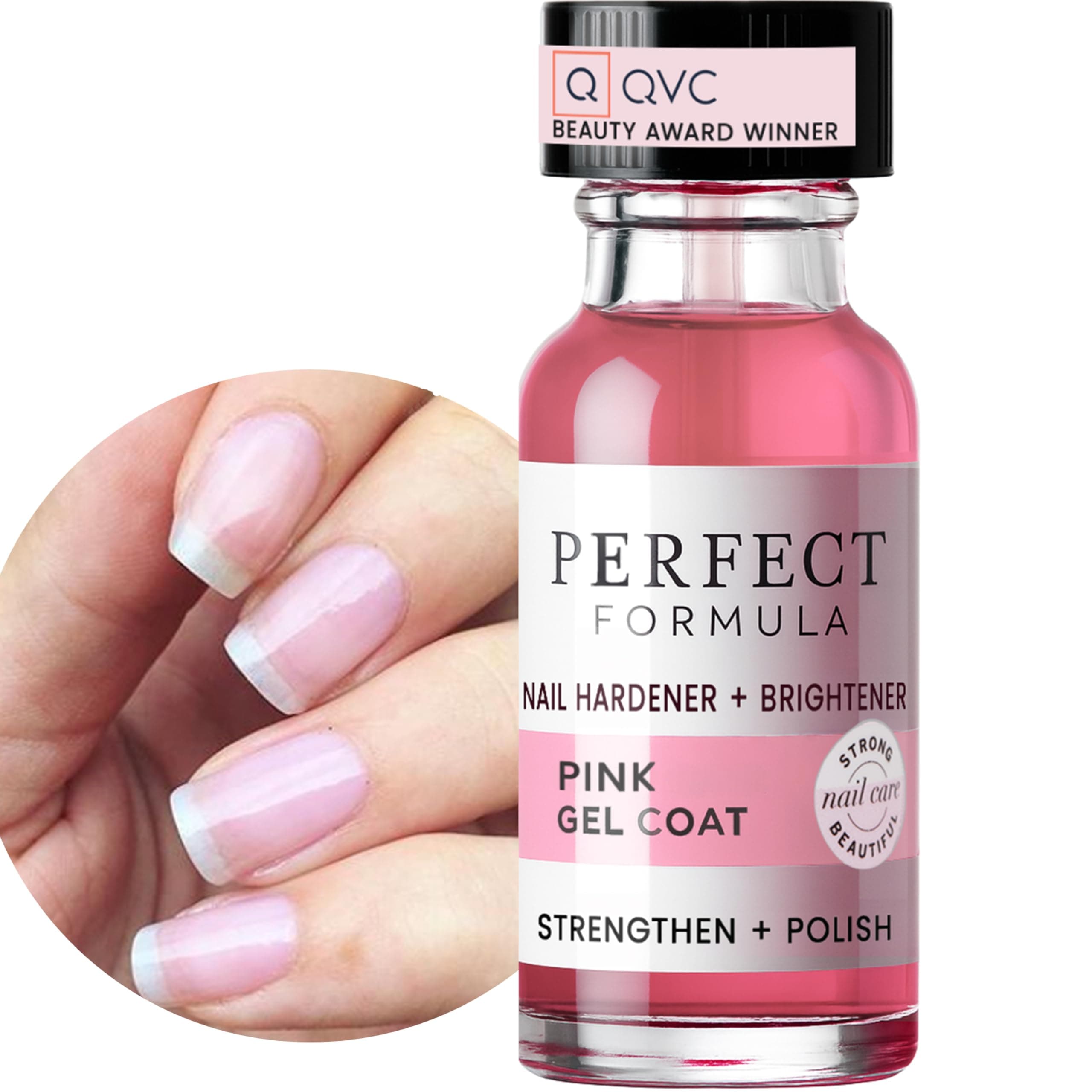 - Perfect Formula Pink Gel Coat – Rosey Glow Nail Strengthener & Keratin Treatment, 0.6 oz - Protein-Rich, Glossy Pink Gel Nail Polish for Damaged Nails | Supports Growth & Repair