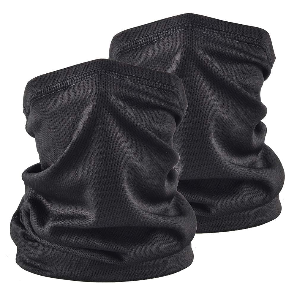 Tsl (2pcs) Face Mask Neck Gaiter Bandanas Headscarf Dustproof Sunscreen Breathable for Outdoor Sports Motorcycle Riding, Black, M