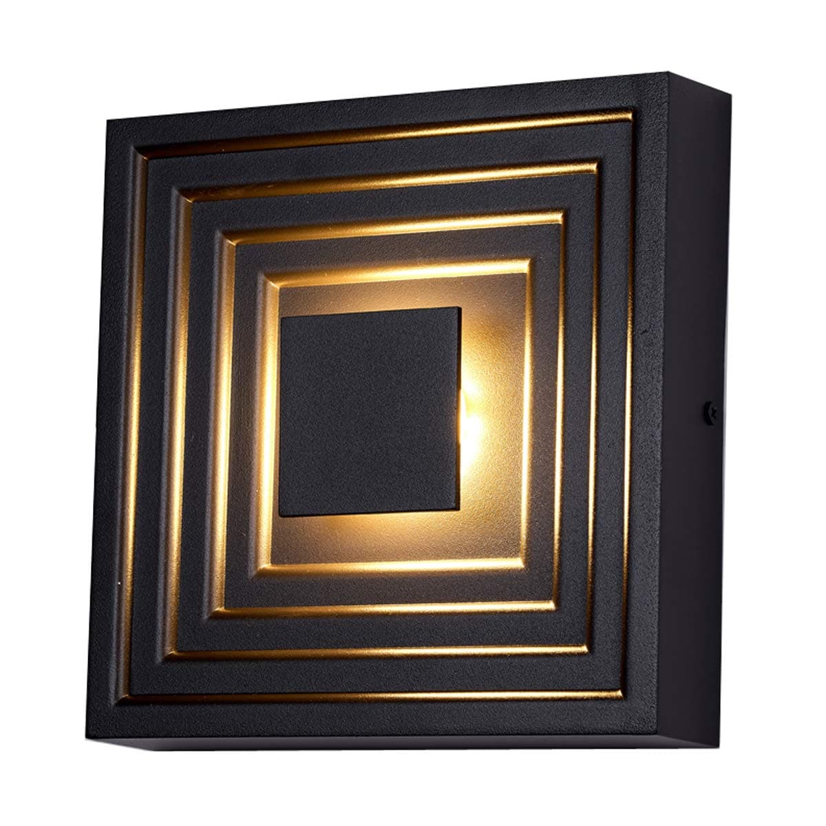 12W LED Wall Light, Modern Led Wall Sconces Lights Aluminum Lights Decorative Lamps Night Lamp for Living Room, Bedroom, Hall, Staircase, Pathway, Lighting Indoor,Warm White 3000K (Black-Square)