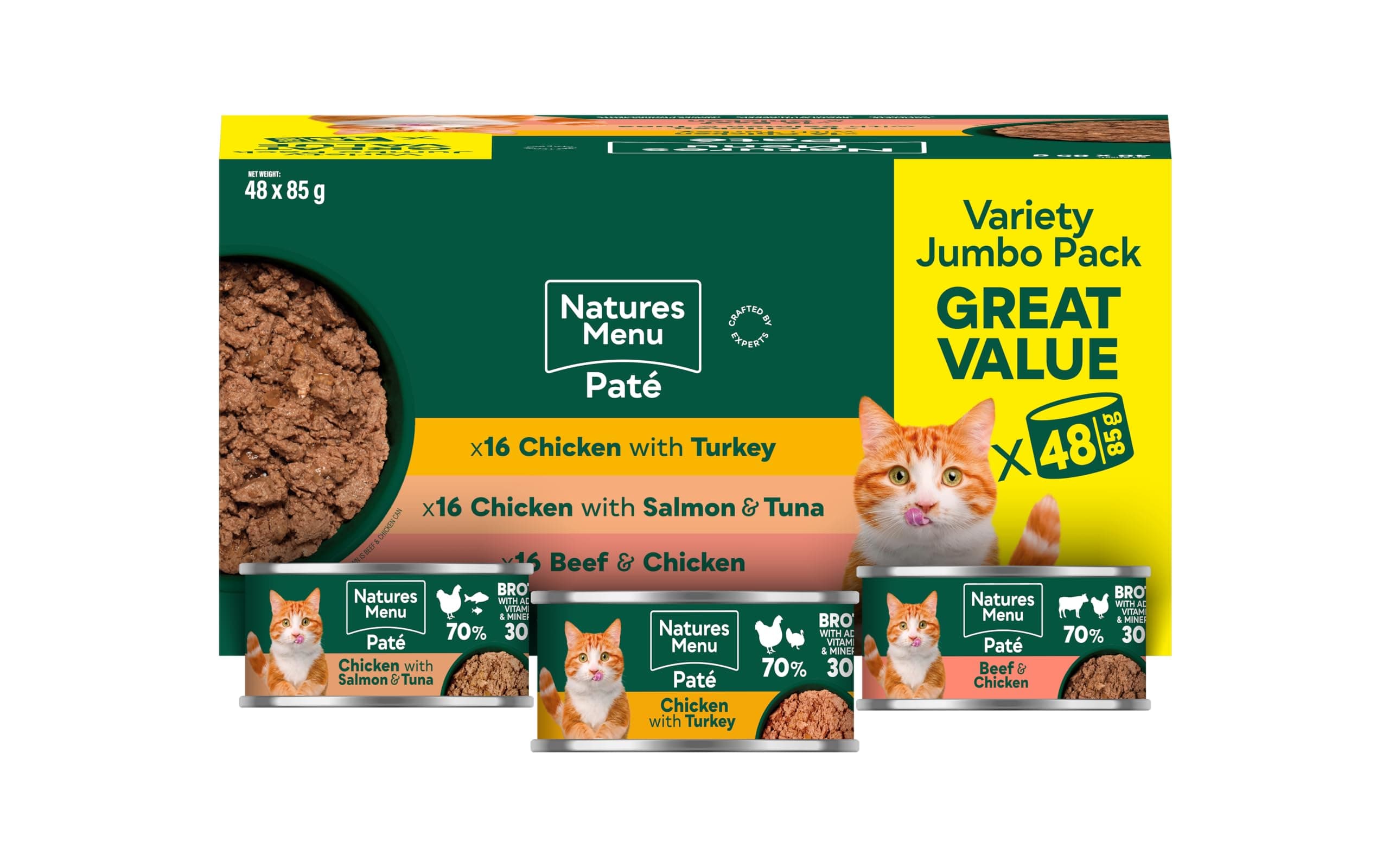 Paté for Cats Adult Cat Food Multipack - 48 x 85g