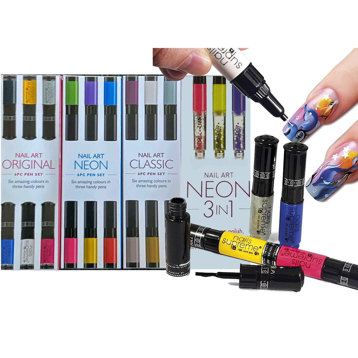 Empire Collection Nail Art Pens Set Varnish Polish Decorate Design Nails (21 Pens Full Collection)