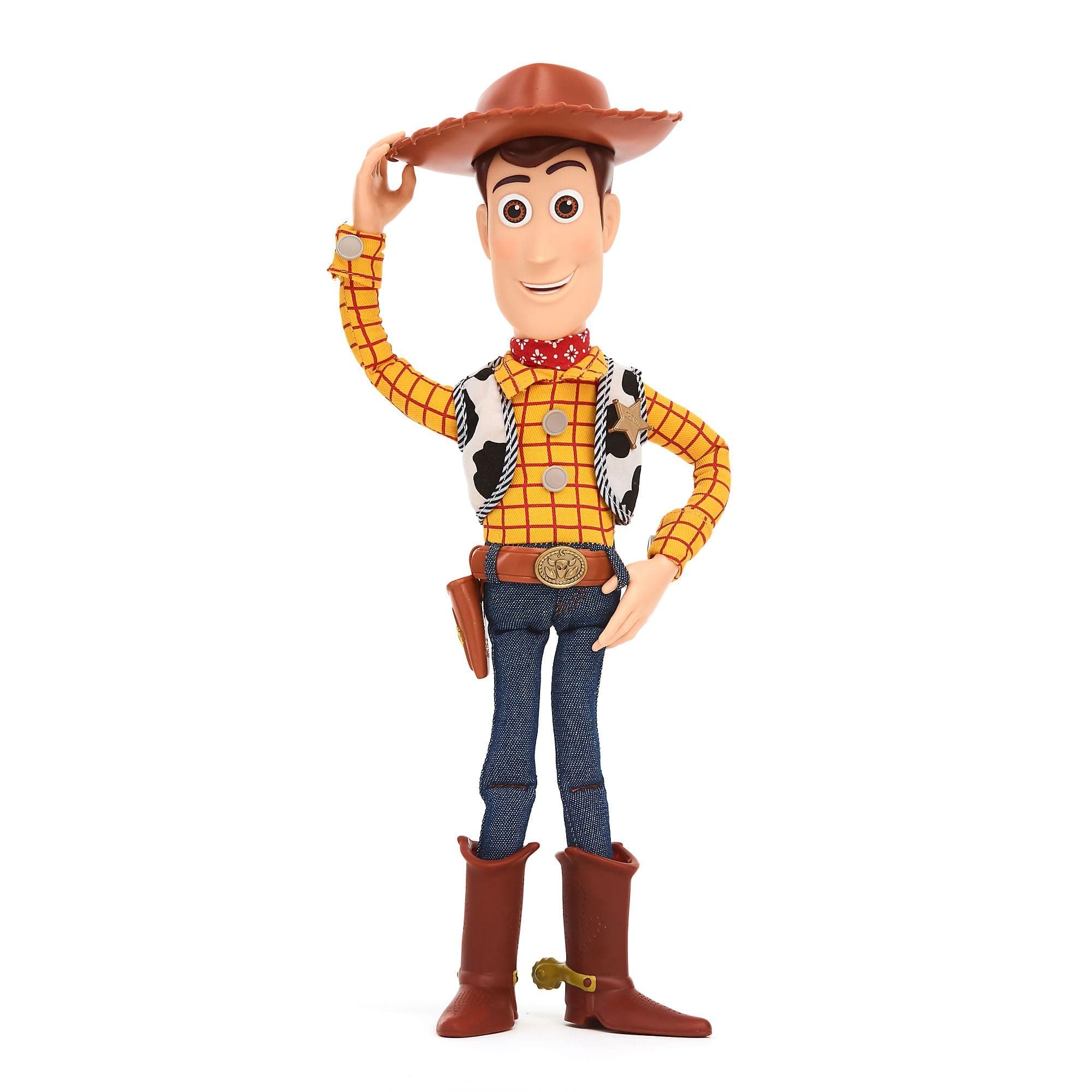 Disney Store Official Sheriff Woody Interactive Talking Action Figure, Pixar's Toy Story, 39cm/15”, Pull string Cowboy Doll Featuring 15+ English Phrases, Interacts with Other Characters, Ages 3+