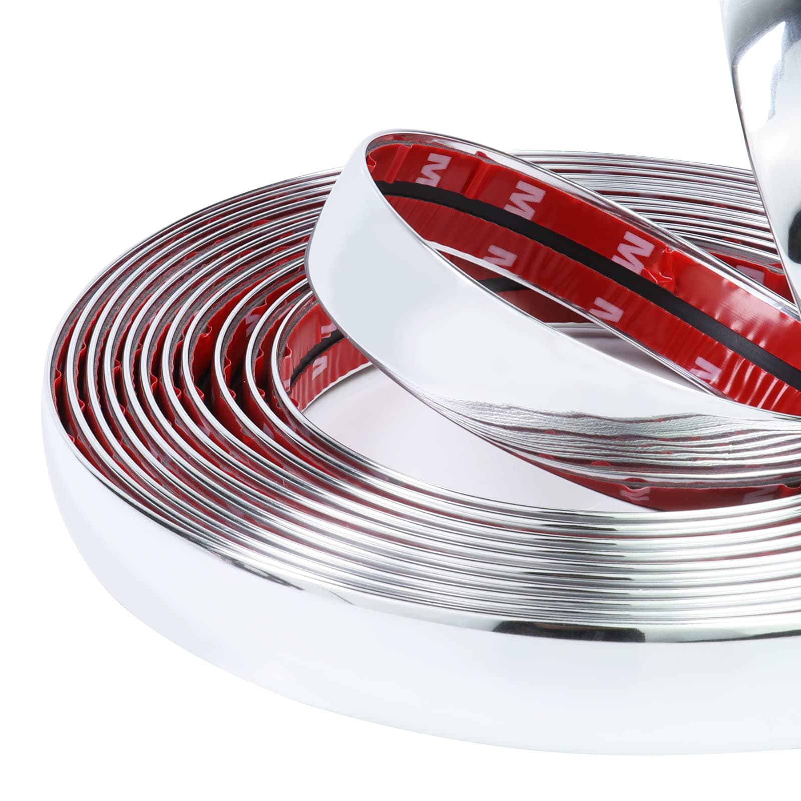 16FT Automotive Chrome Trim Molding 3/4"(20mm) Heavy Duty Chrome Car Moldings Trim UV Protected Scratch-Proof for Truck RV Body Side Door Window Bumper, Self Adhesive