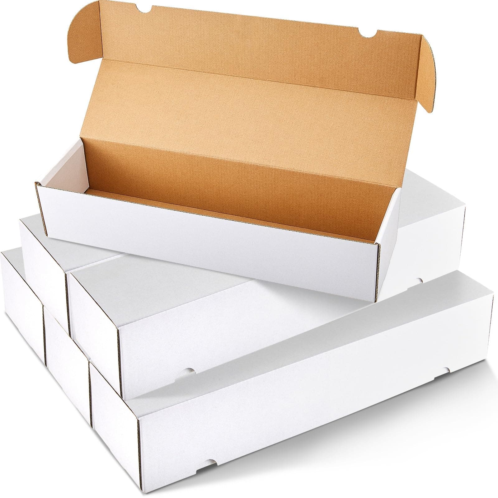 Sepamoon 6 Pack 800 Count Trading Card Storage Box Trading Organizer Game Sport Cardboard Box Collectible for Baseball Football Basketball Card Storage Protection (15 x 3 x 4-1/8 Inch)